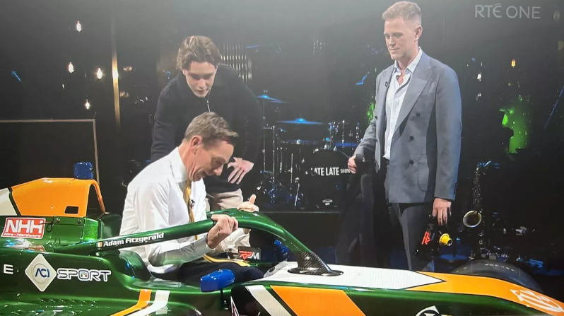 Fitzgerald (rear-left) appeared on RTE’s The Late Late Show ahead of his debut FRECA season