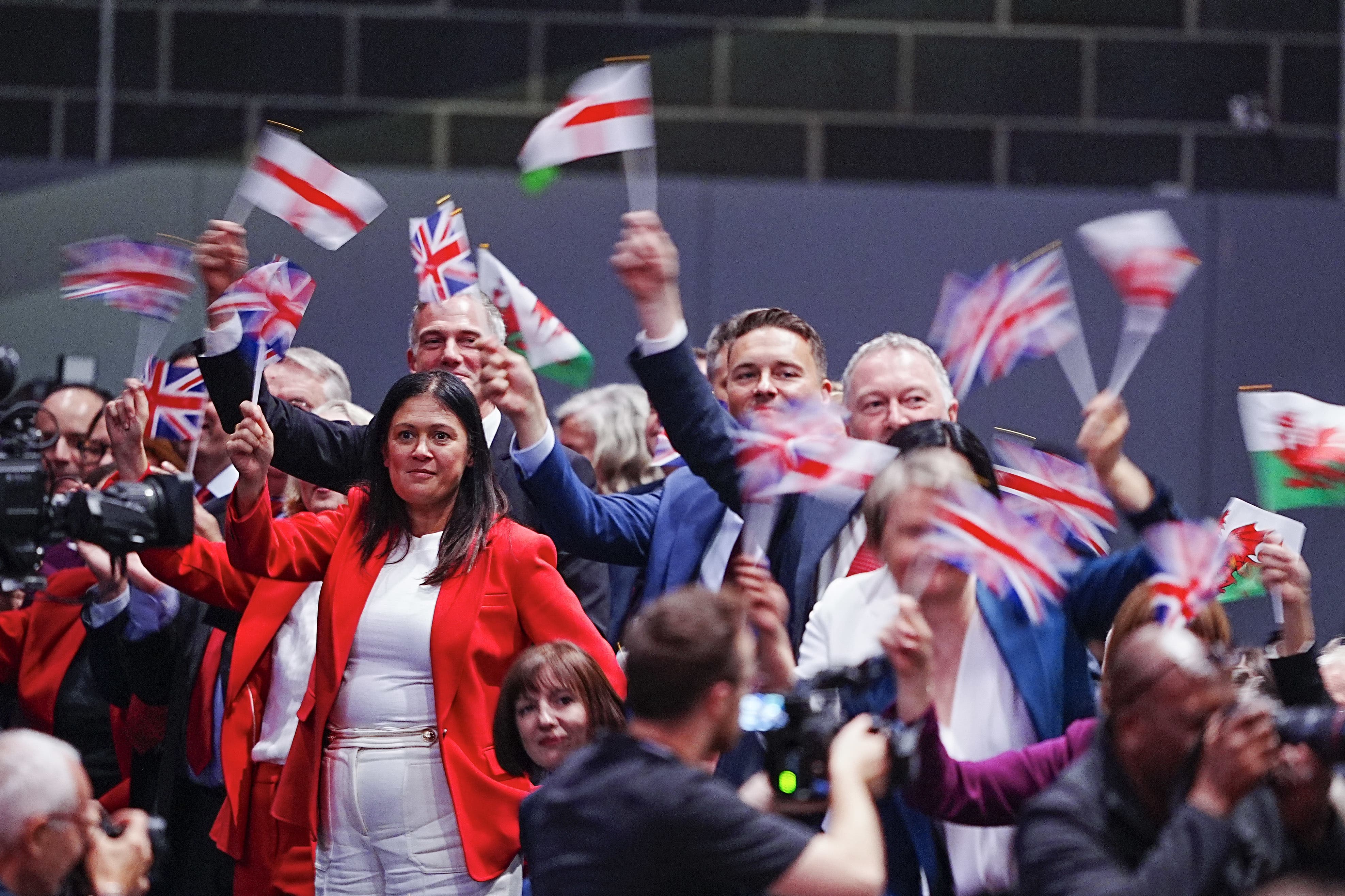 Labour delegates wave flags in order to ‘reclaim’ them from acts of racism