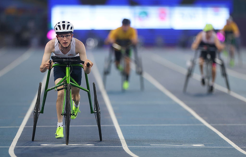 <p>Finlay Menzies, pictured here during the heats, took bronze on his international debut</p>