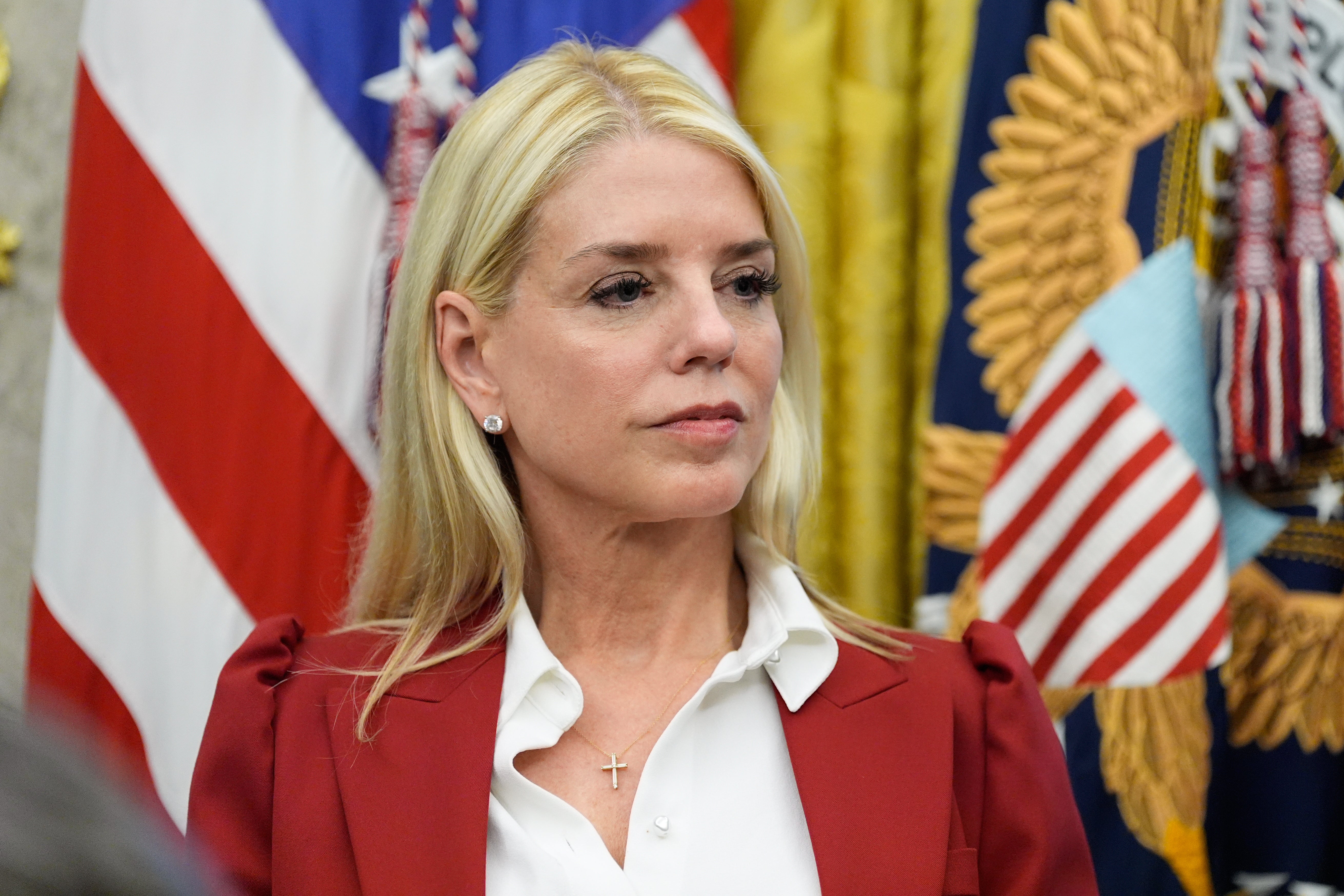 Attorney General Pam Bondi announced charges against a man who allegedly made a death threat against podcaster Benny Johnson