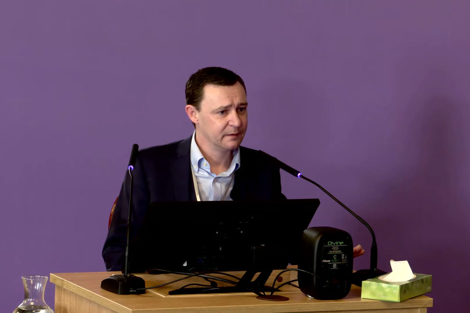 Screen grab taken from the Southport Inquiry live stream of Joseph Wheeler, managing director of the Knife Warehouse website (Southport Inquiry/PA Media)