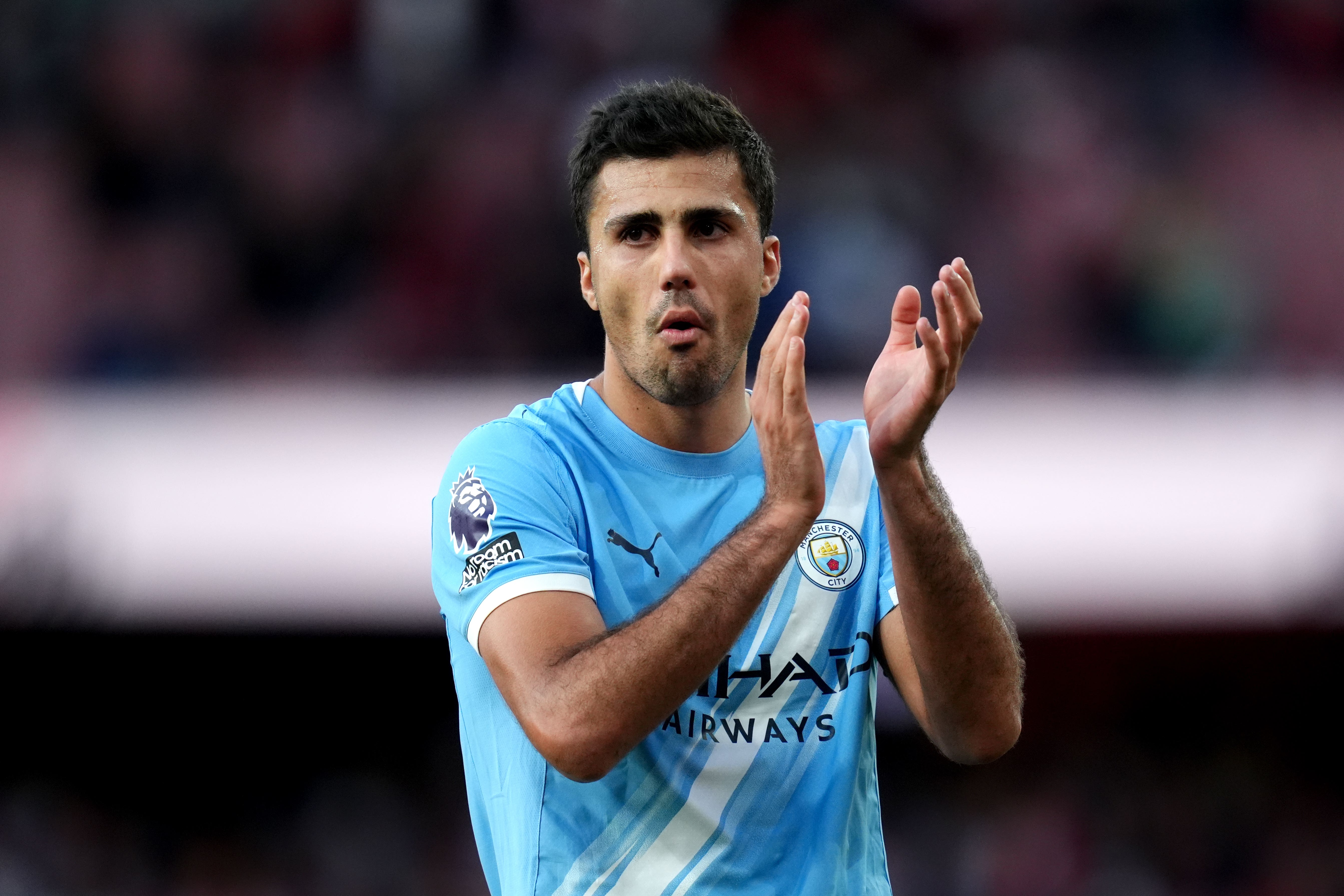Rodri travelled to Monaco for Wednesday’s Champions League clash (John Walton/PA)