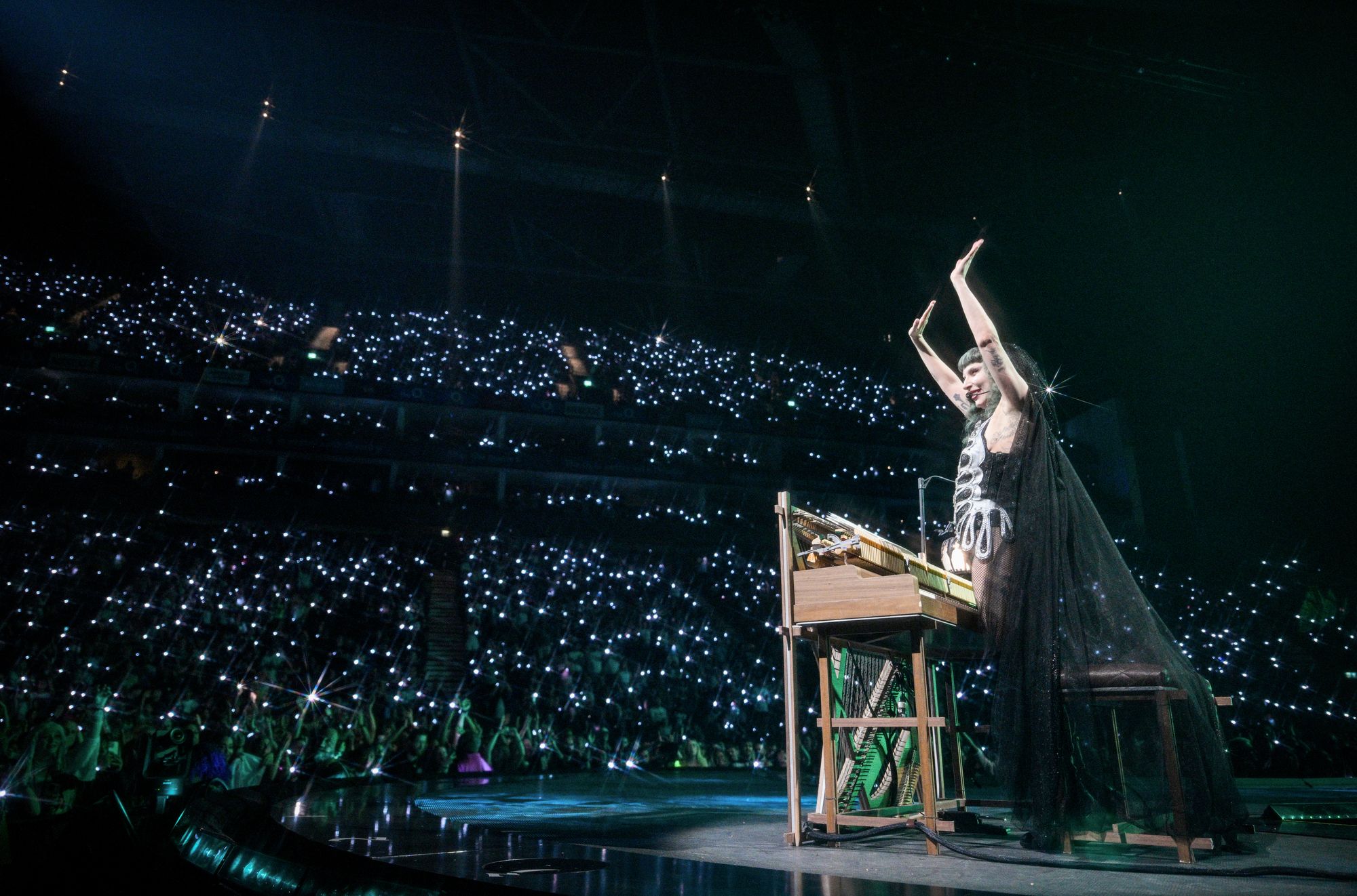 Lady Gaga performs on stage at The O2 Arena