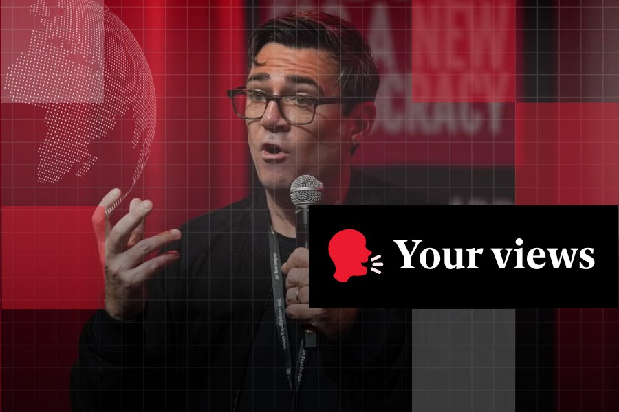 Andy Burnham speaks at a fringe event in Liverpool