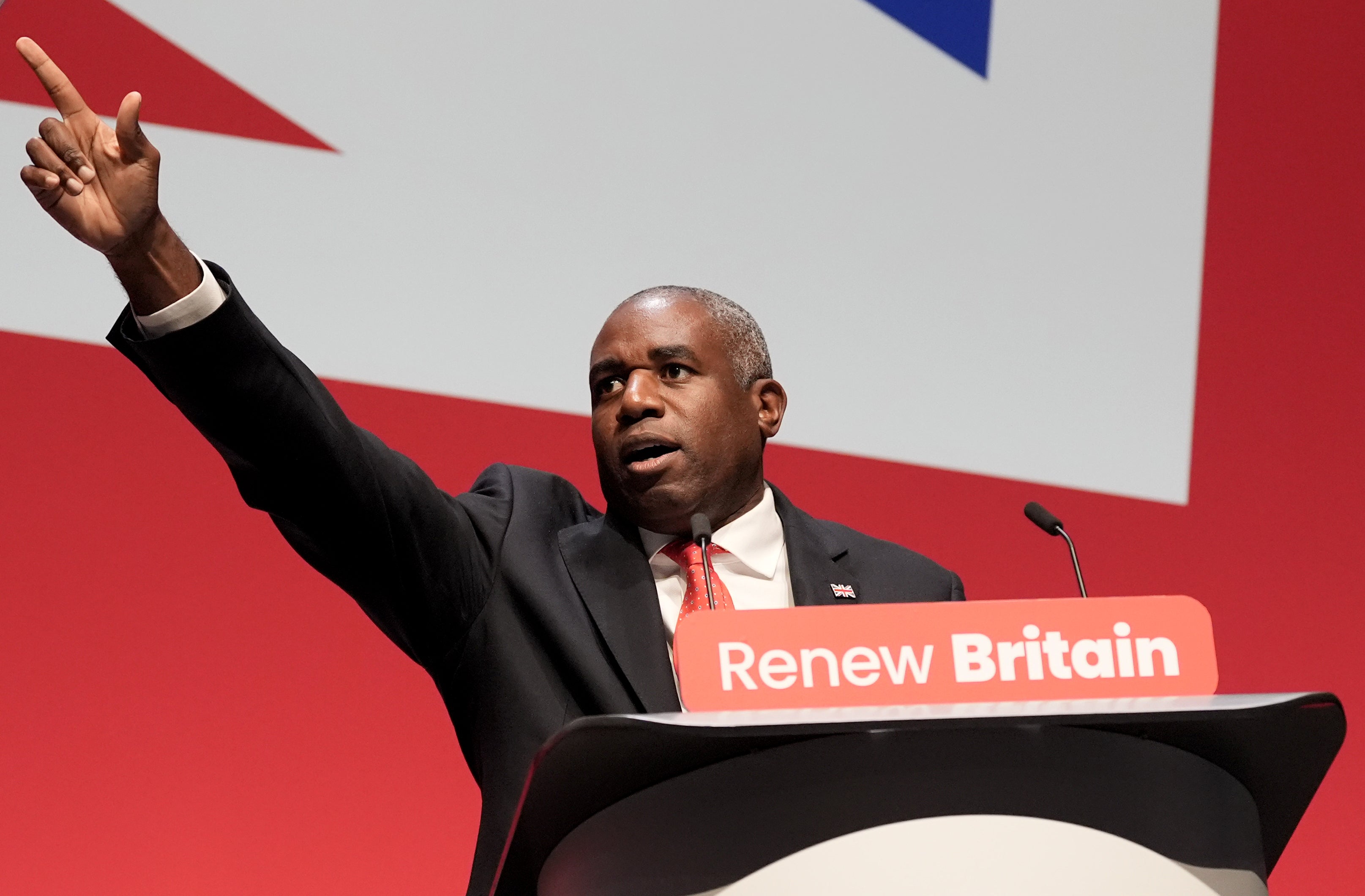 Deputy Prime Minister David Lammy speaking during the Labour Party Conference in Liverpool
