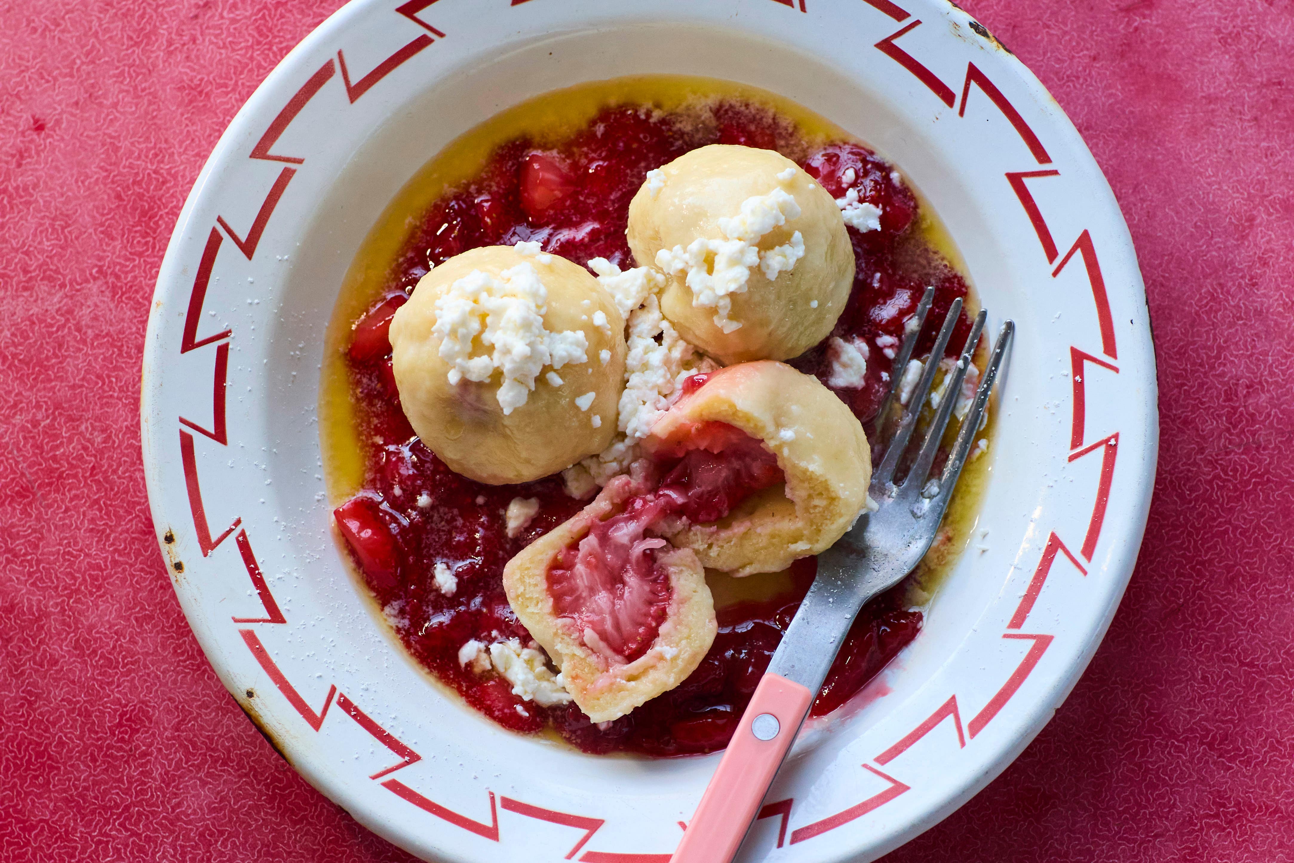 Strawberry-stuffed Czech dumplings – a sweet main course as comforting as it is nostalgic