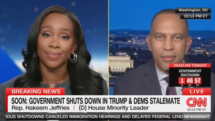 “Well, actually, he did not try to hand Leader Schumer and I the Trump 2028 hat. They just randomly appeared in the middle of the meeting on the desk,” said Jeffries. “It was the strangest thing ever.”