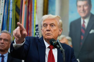 <p>Trump told a reporter that he simply hopes to ‘survive’ in 2026 but that he has ‘big plans’ for the midterms</p>