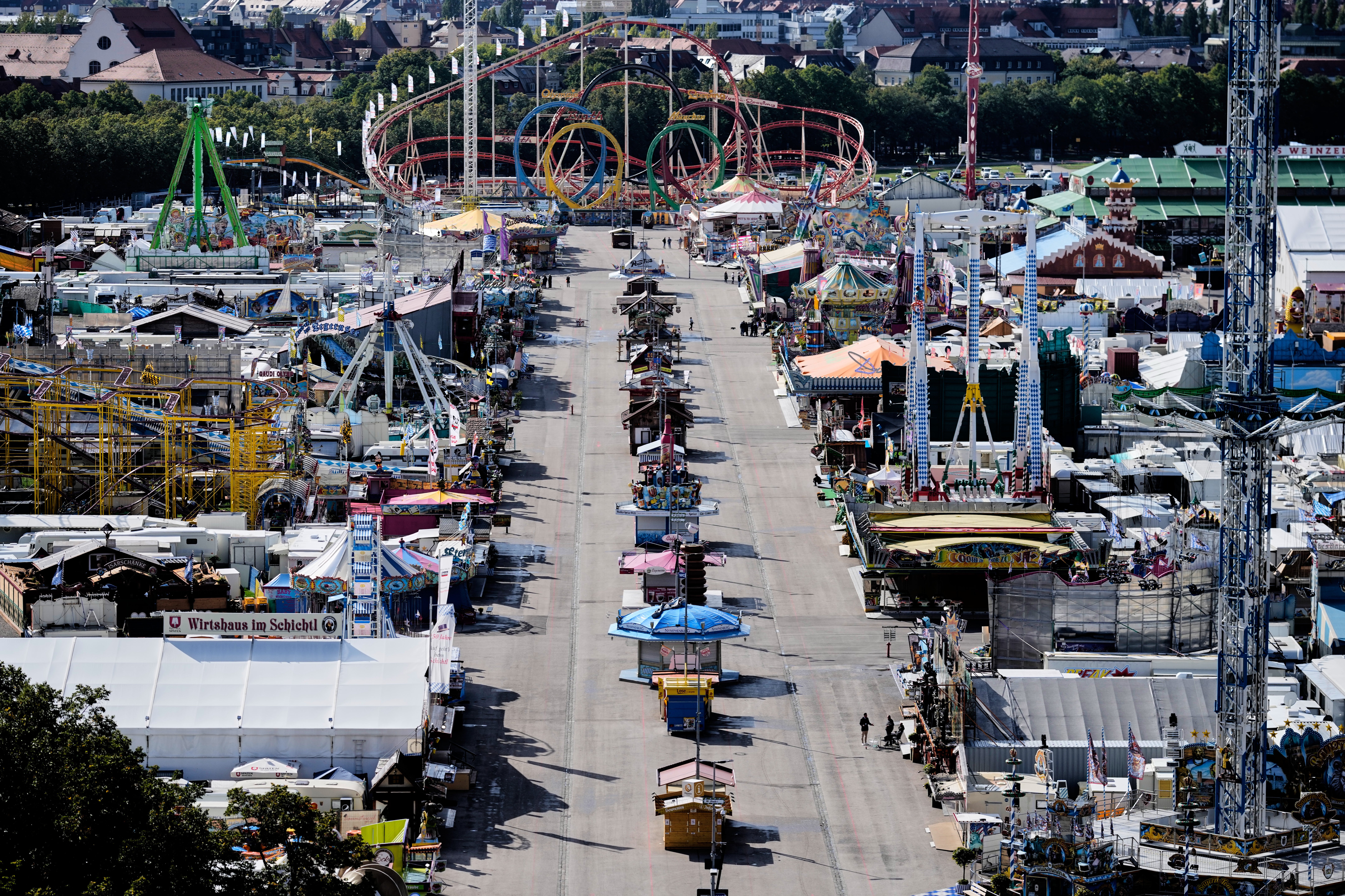 The empty Oktoberfest area that stayed closed after the bomb threat