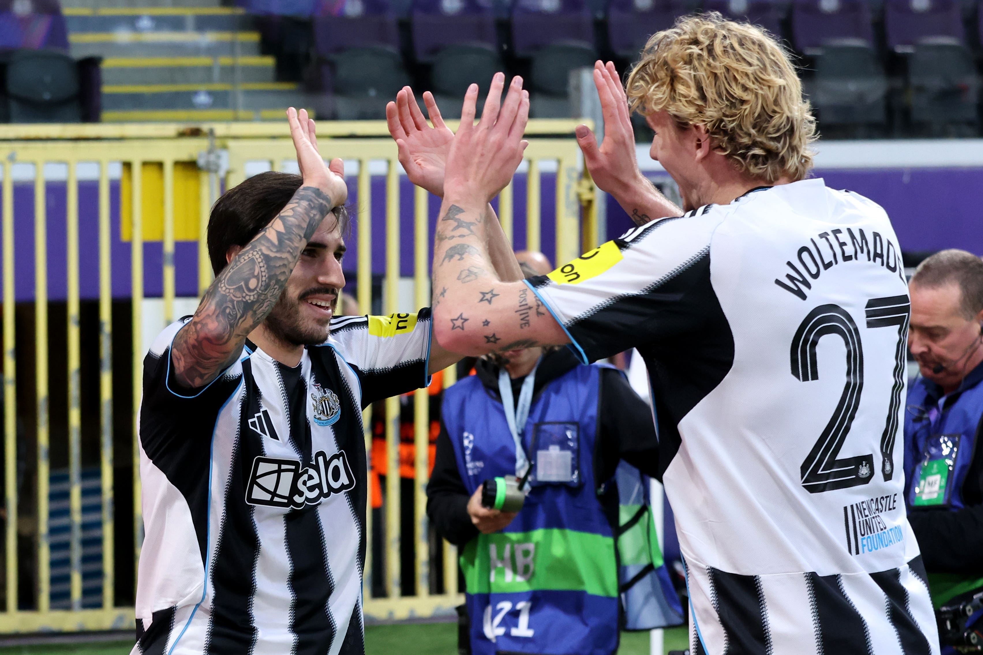 Nick Woltemade (right) scored Newcastle’s opener (Peter Lous/PA)
