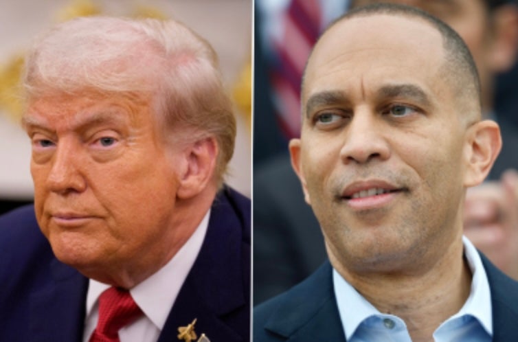 Trump posts another vulgar and racist AI video mocking Jeffries hours ahead of government shutdown