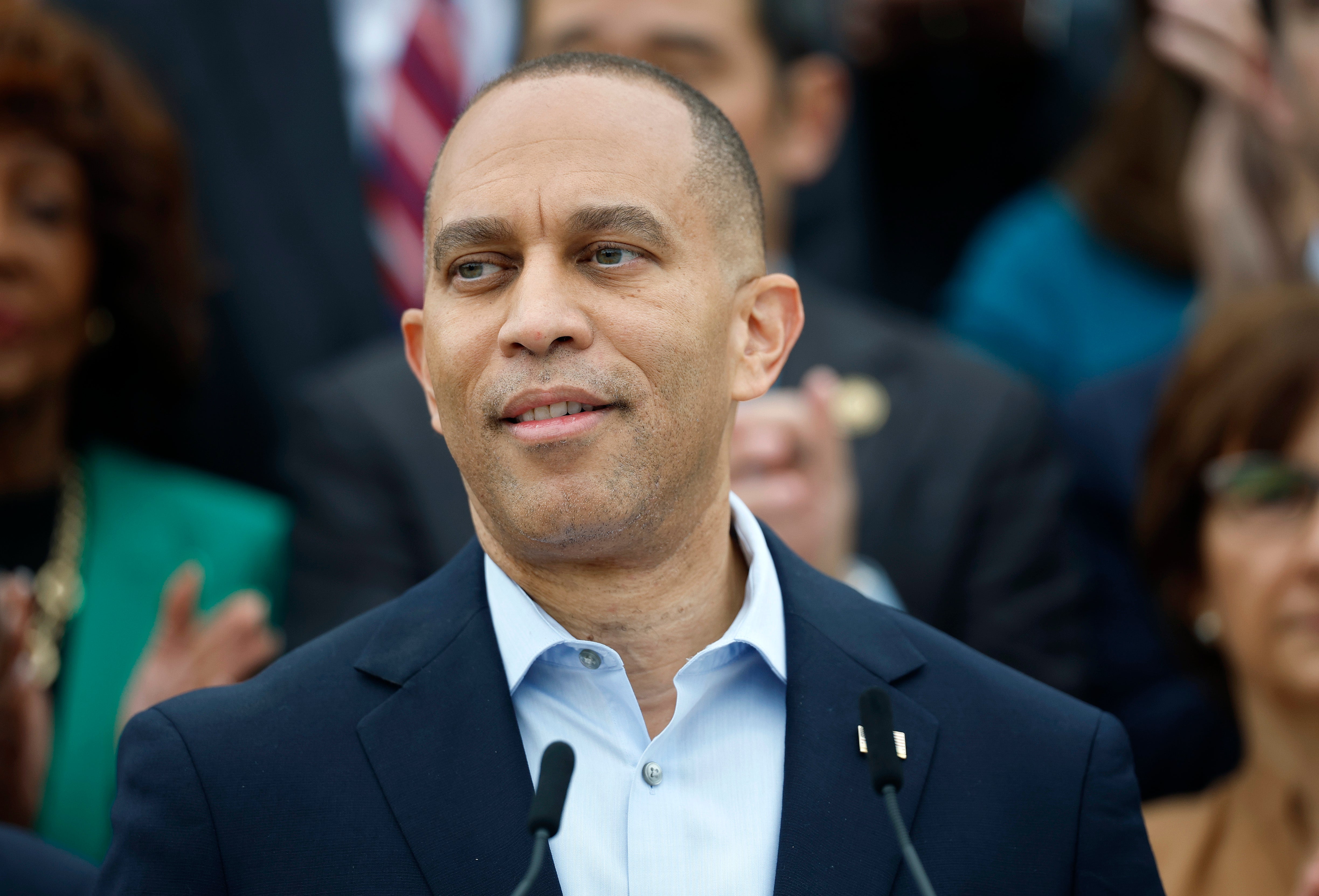 ‘Bigotry will get you nowhere,’ Jeffries said in the clip before a sombrero and handlebar mustache were edited onto the Democrat leader