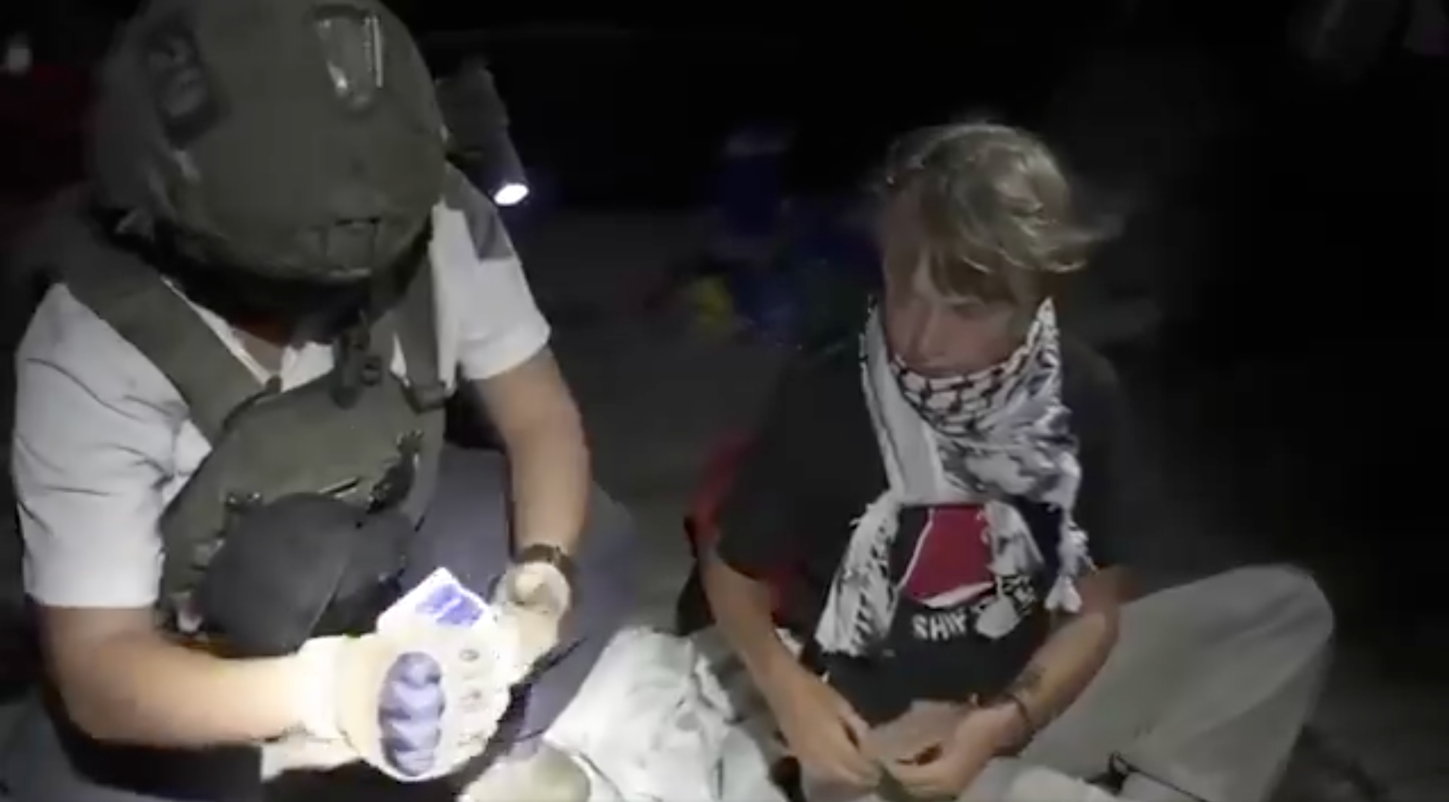 Footage of Greta Thunberg posted on social media after the aid vessel was intercepted