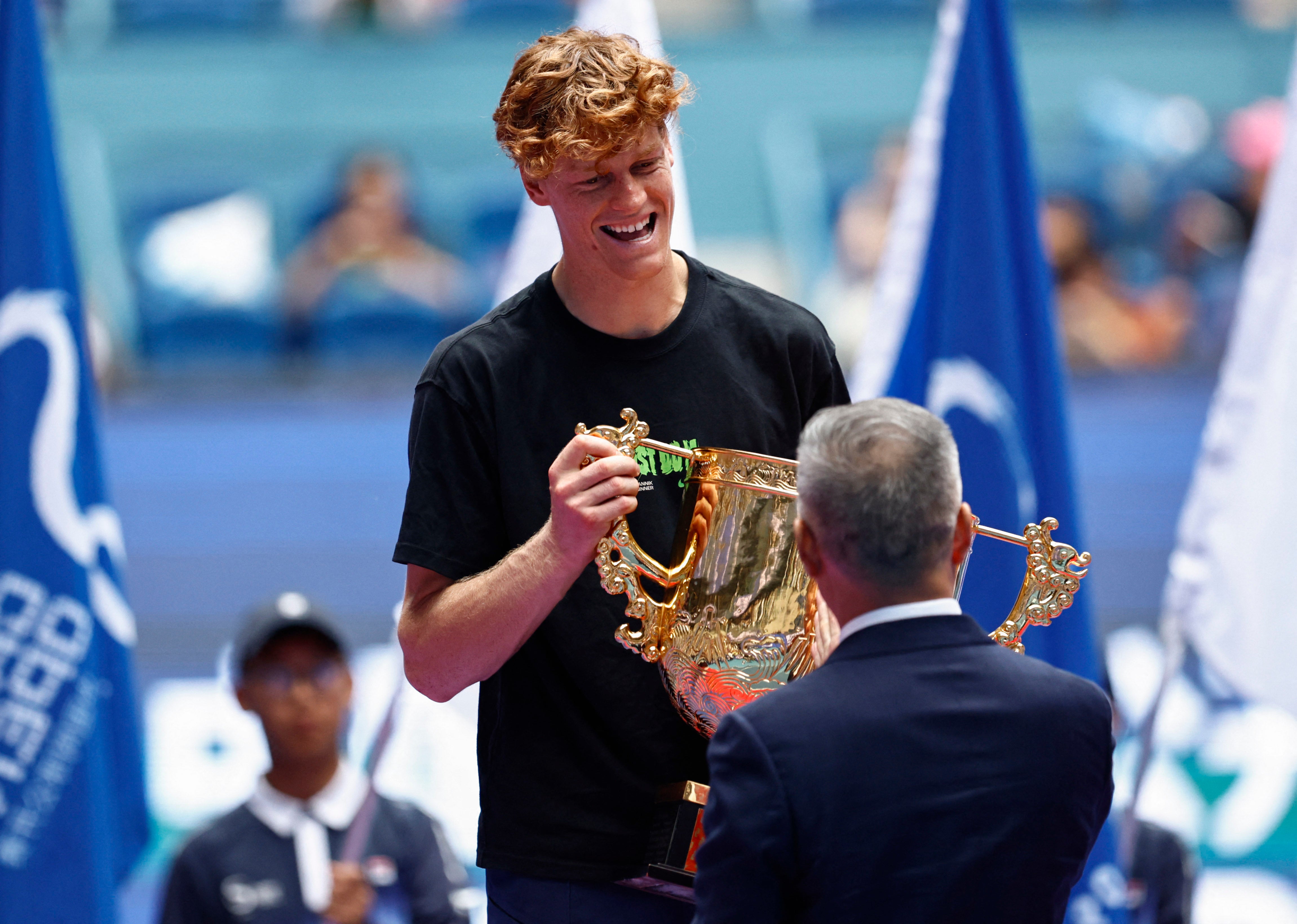 Jannik Sinner reclaimed the China Open title by beating Learner Tien 6-2 6-2