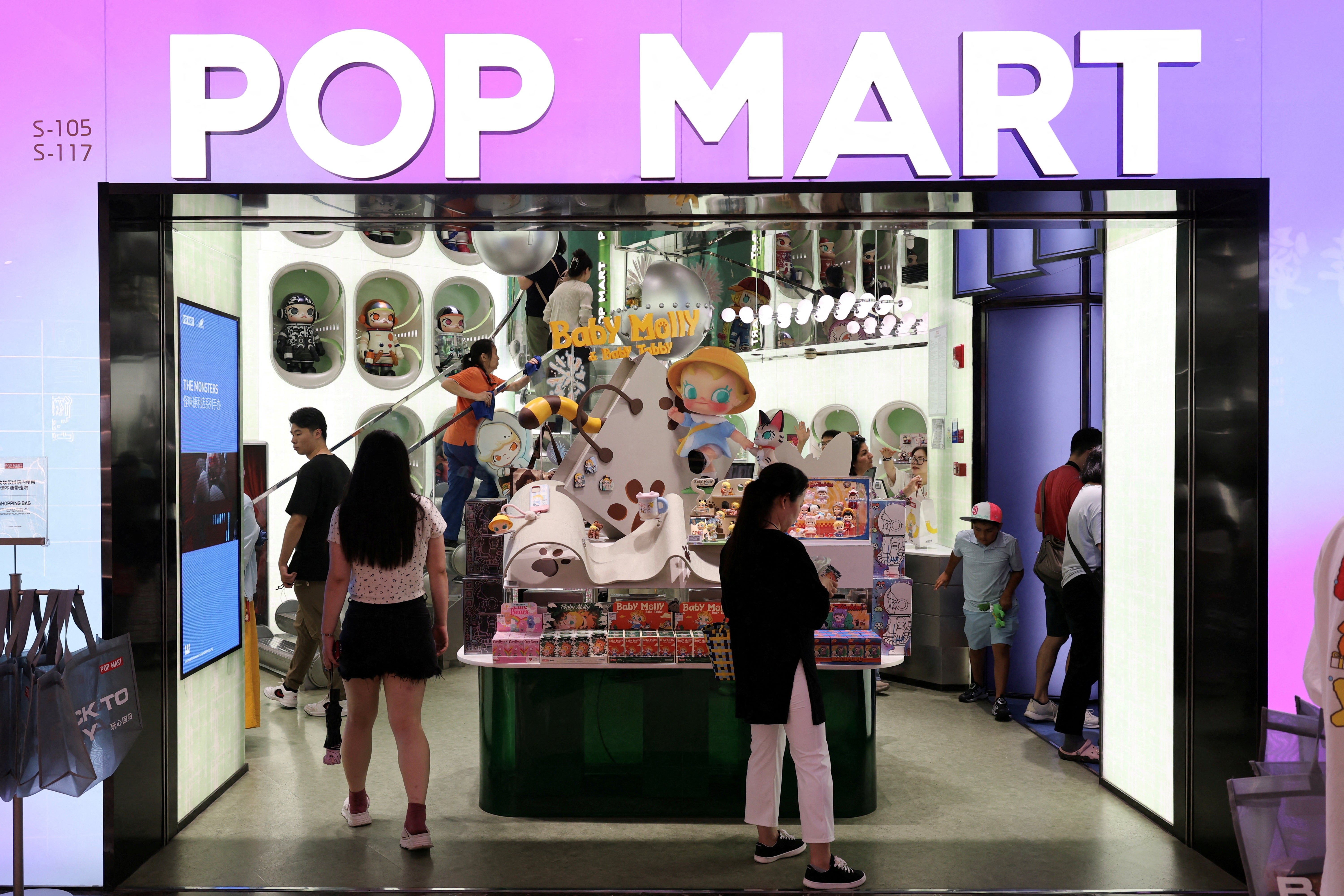 People visit Pop Mart's flagship store in Shanghai, China, on 13 June 2025