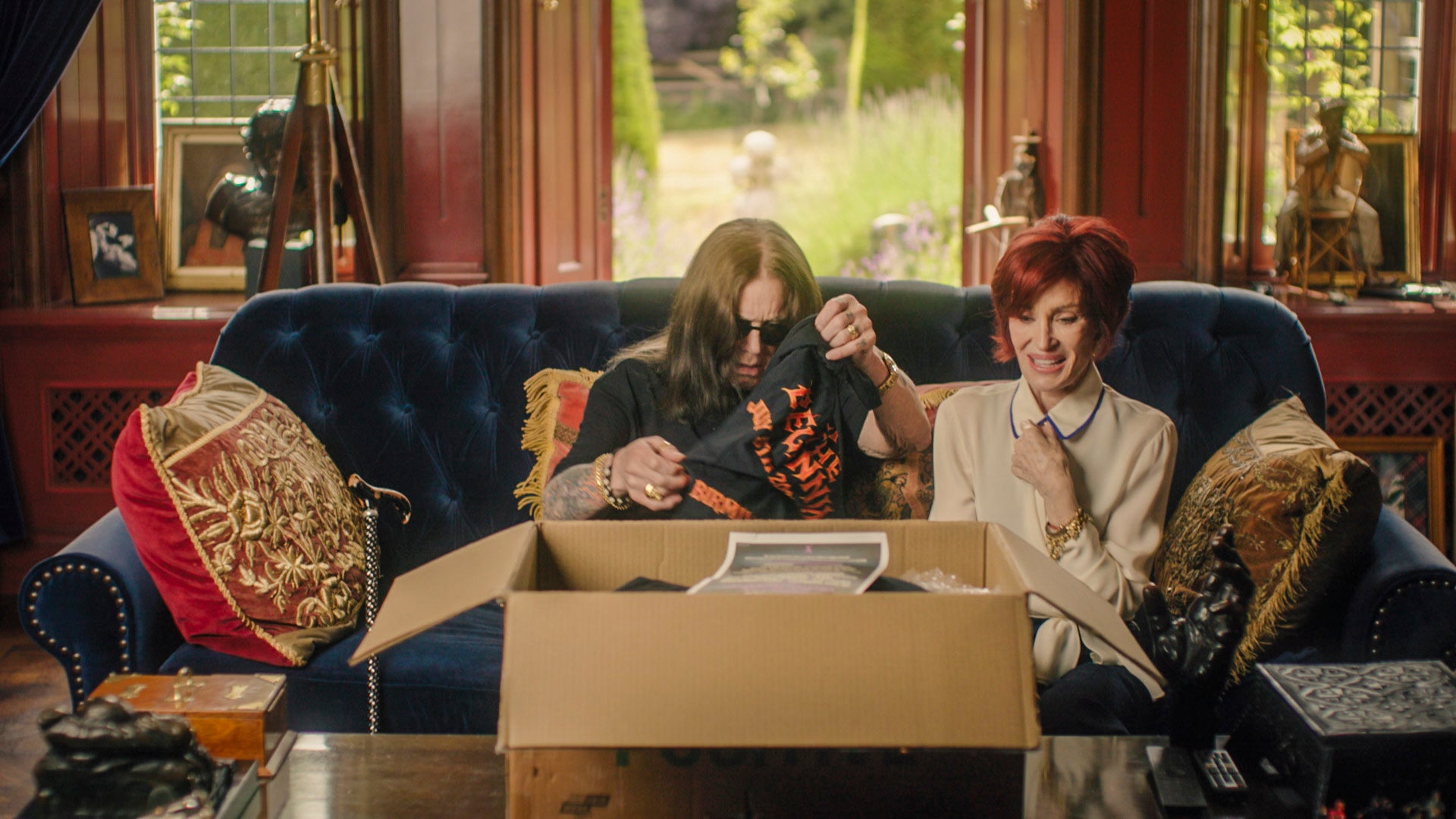 The couple inspecting Ozzy’s ‘crap’ new merch in ‘Sharon & Ozzy: Coming Home’
