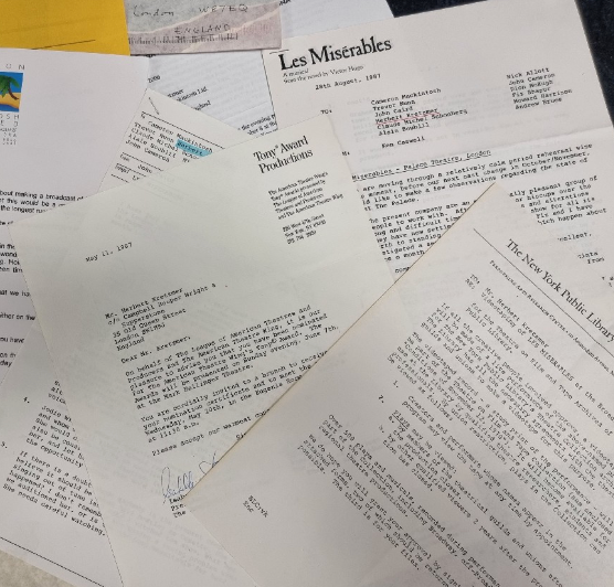 Letters and memos from the late lyricist Herbert Kretzmer