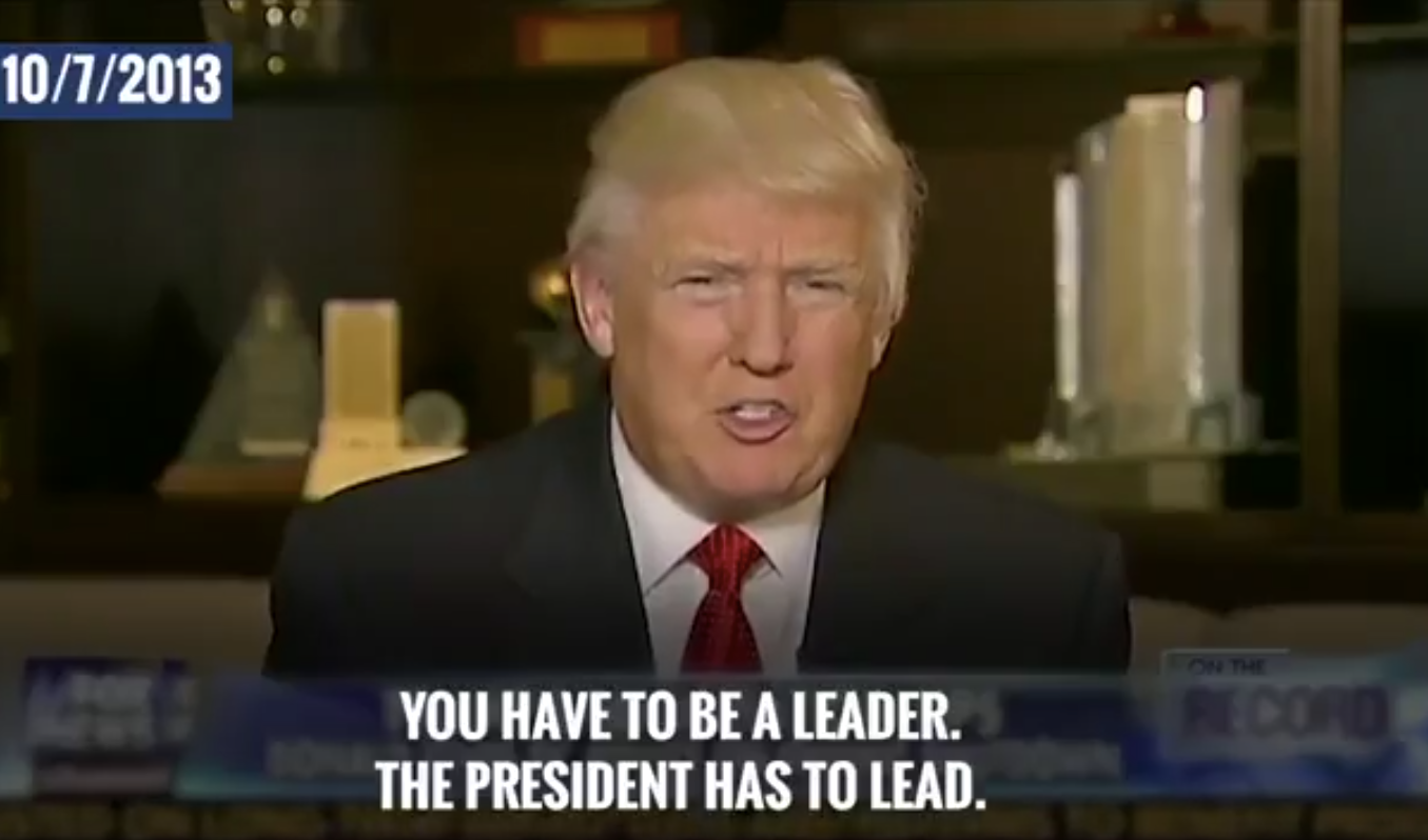 Donald Trump repeatedly blames the president for government shutdowns in resurfaced clips