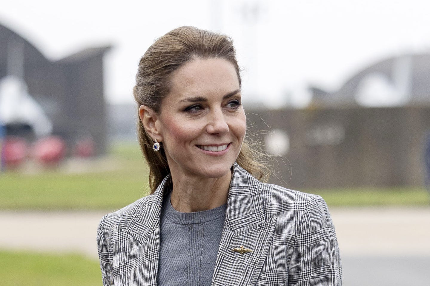 The Princess of Wales wore a checked suit