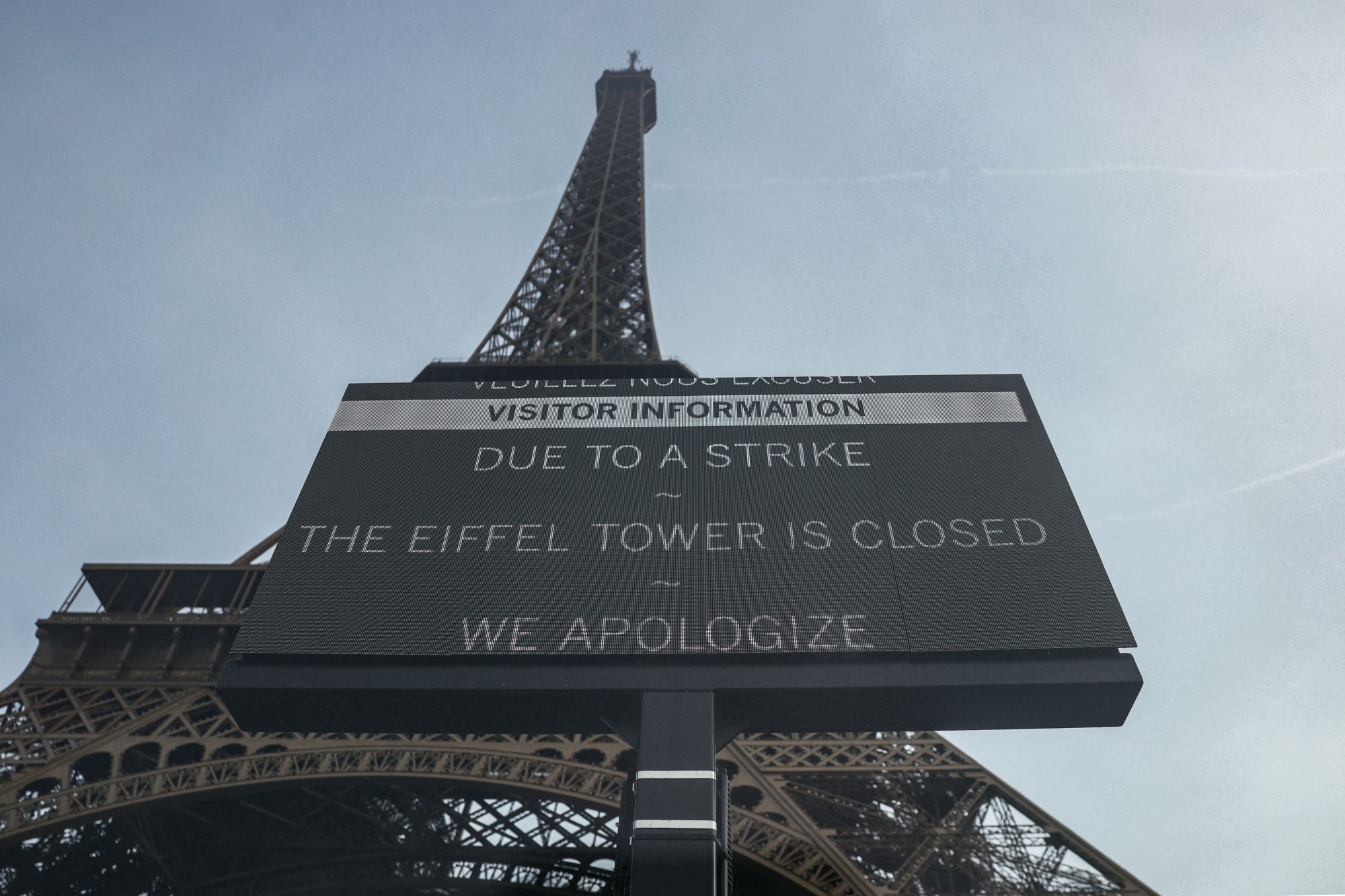 Eiffel Tower is closed amid a nationwide day of strikes called by France's eight biggest workers unions