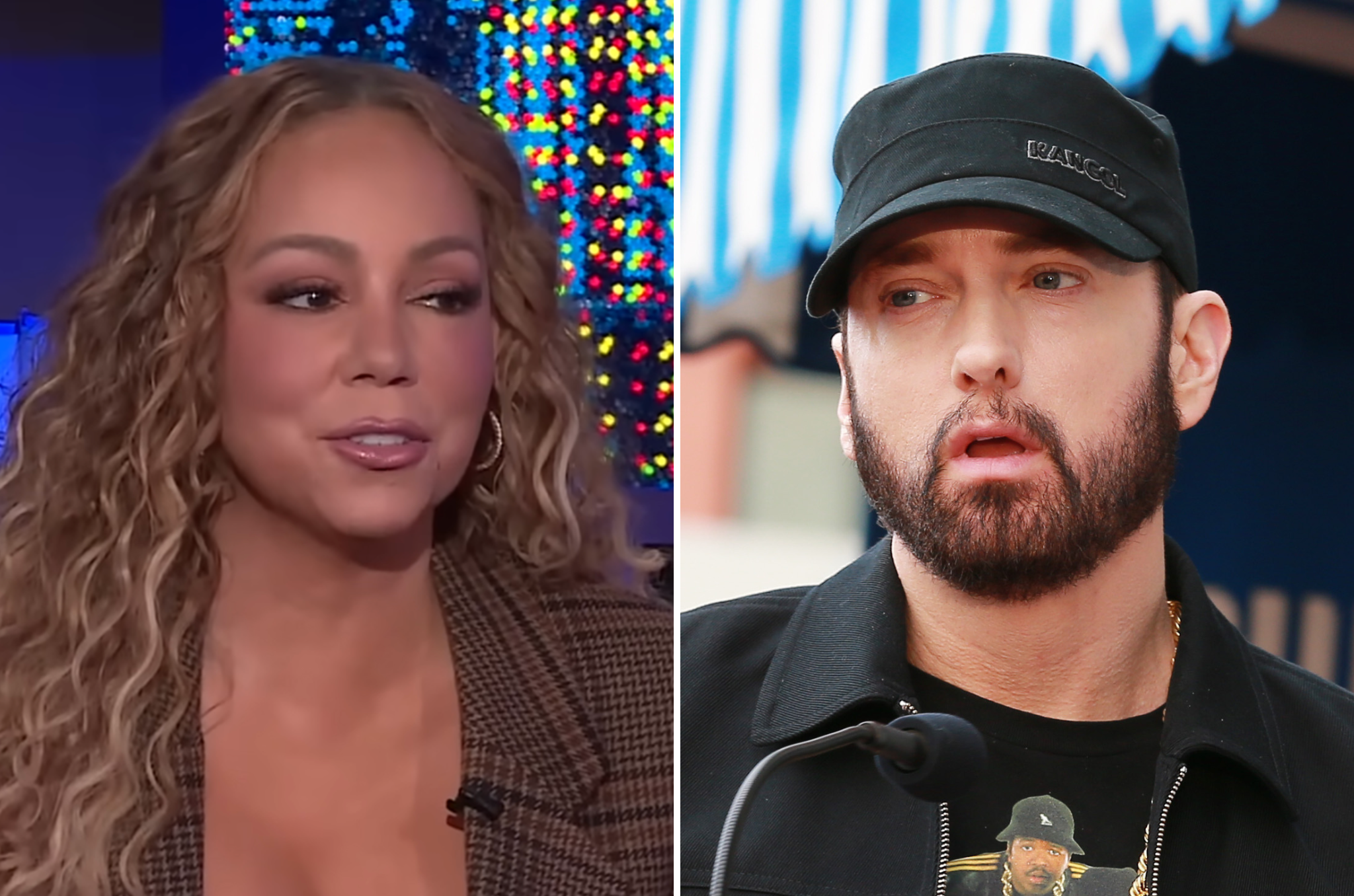 Mariah Carey brushed off rumored Eminem feud claims during an appearance on 'Watch What Happens Live'