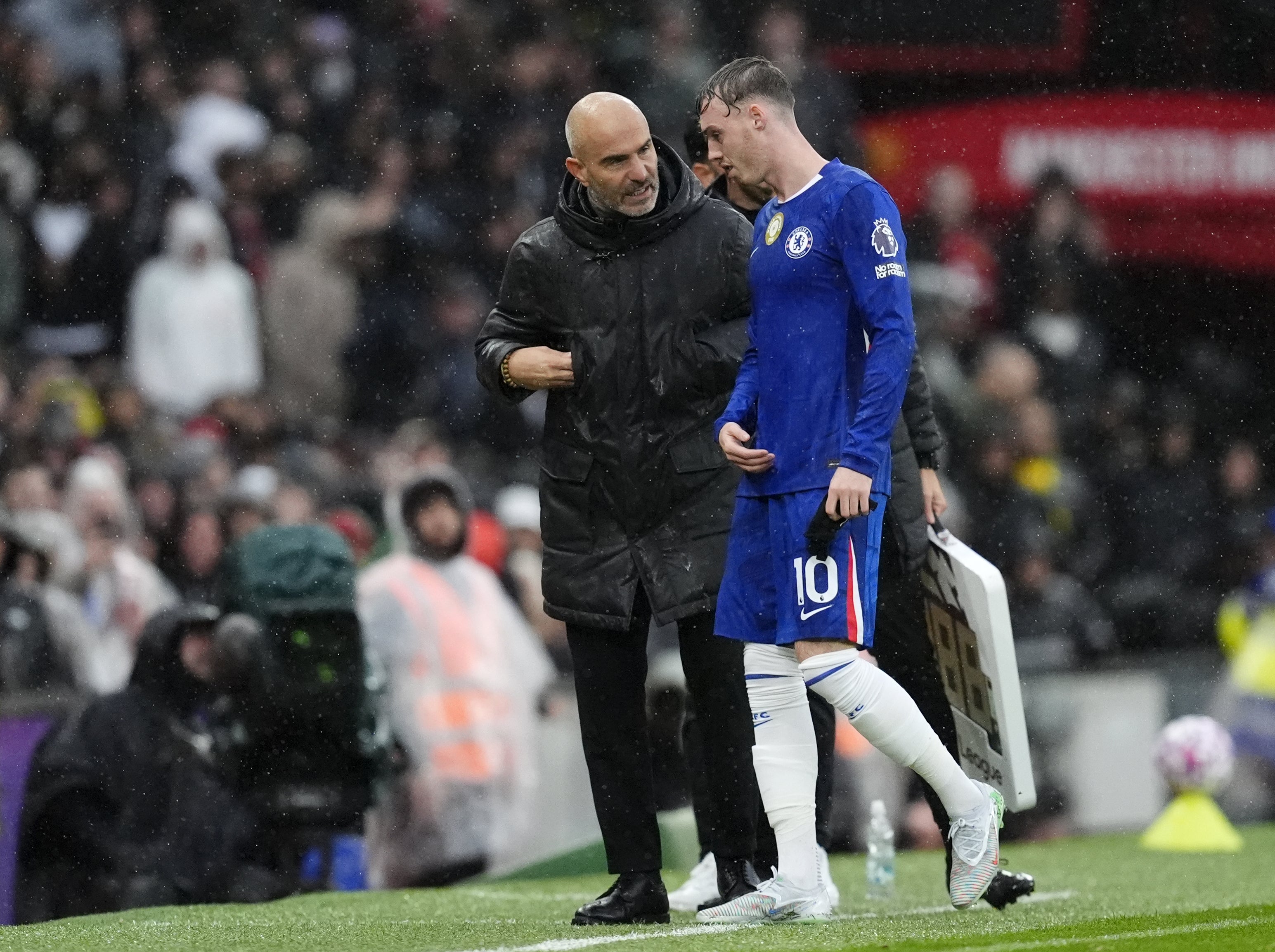 Cole Palmer was forced off during Chelsea’s defeat to Manchester United after aggravating a groin issue (Nick Potts/PA)