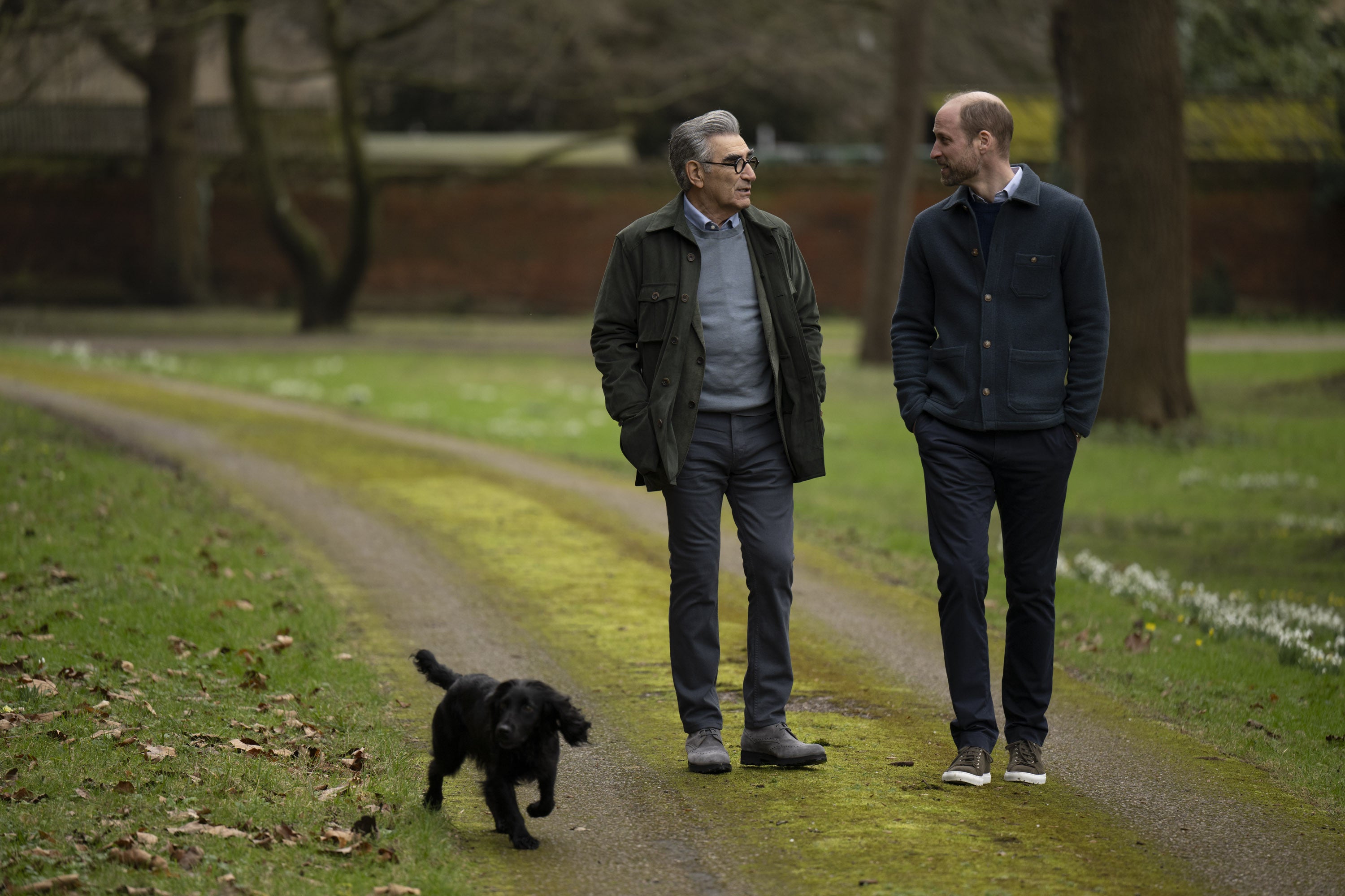 Levy and the Prince of Wales go for a walk in the grounds at Windsor Castle