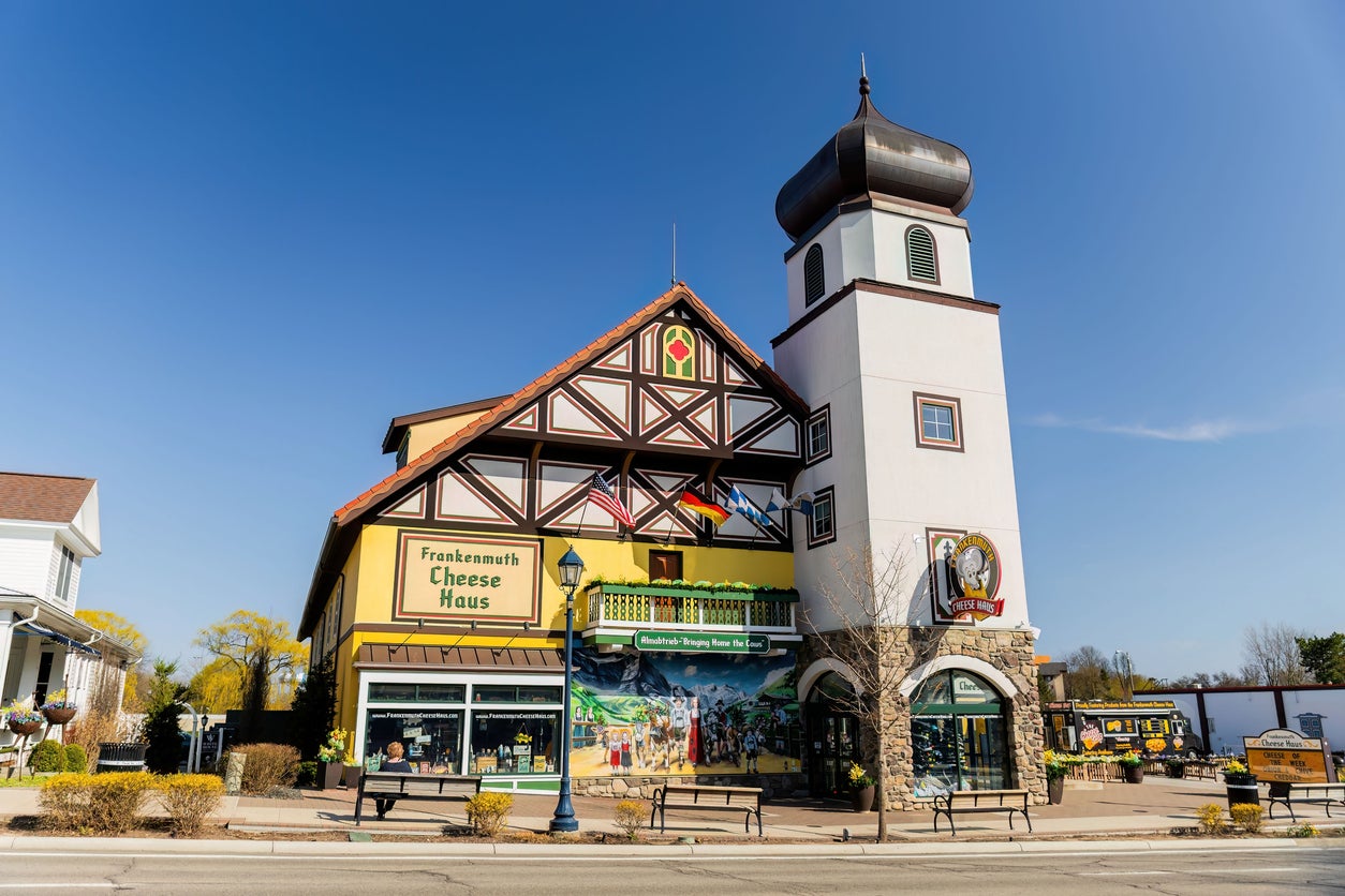 Frankenmuth, founded by 15 German immigrants from Bavaria in 1845, looks like a quaint Alpine village