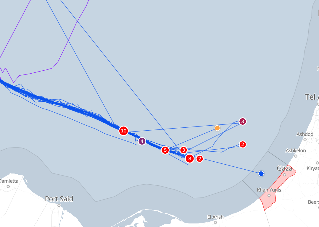 Screenshot of the tracking map as of 9.20am on Thursday