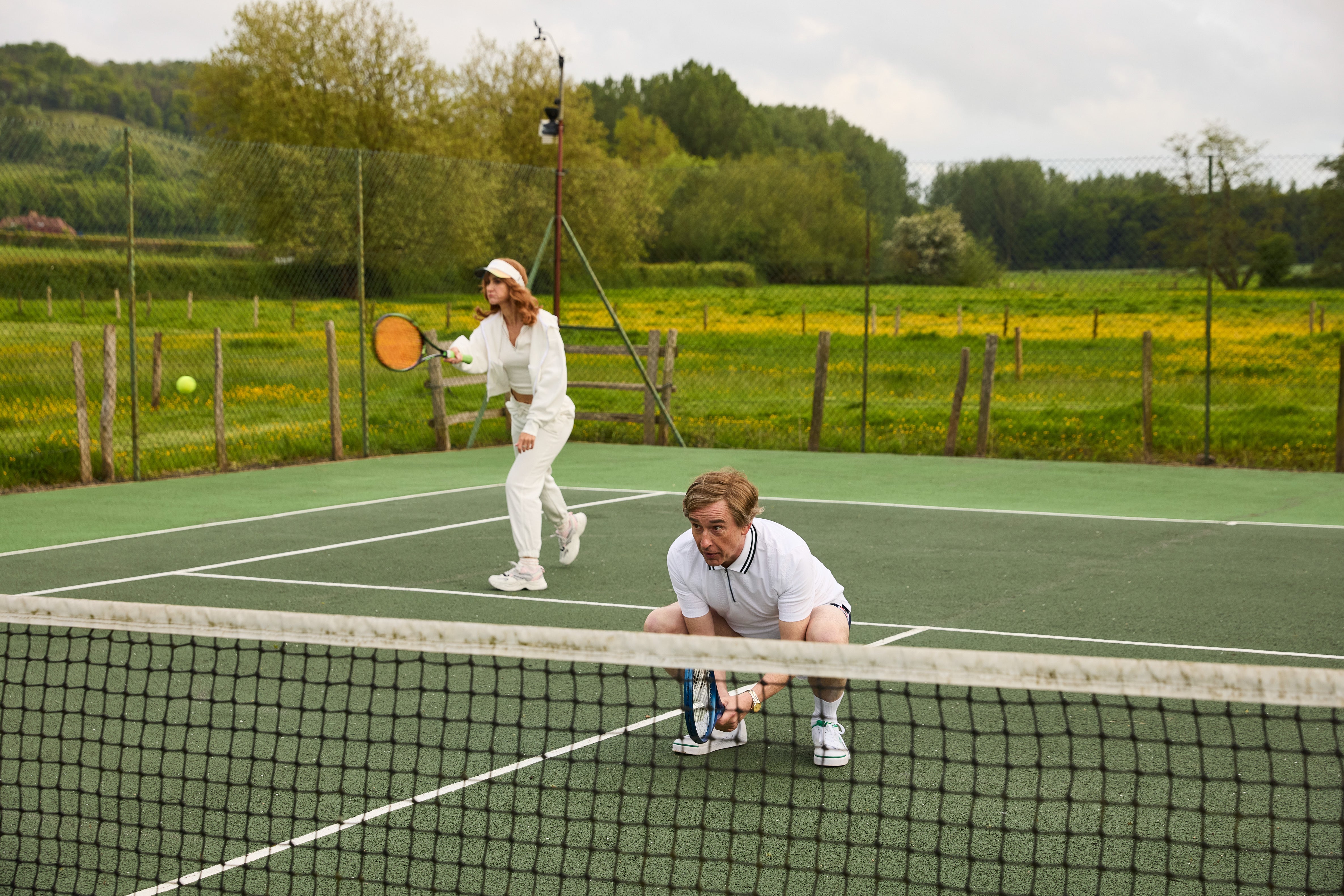 Alan conquering the court with his partner Katrina (Katherine Kelly)