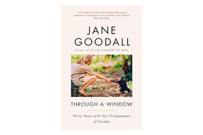 Jane Goodall through a window