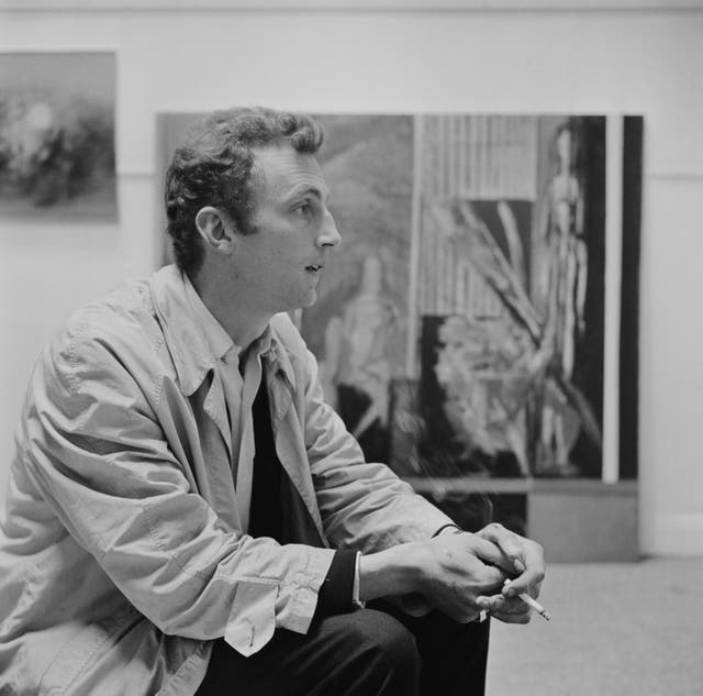 <p>English artist Patrick Procktor at London’s Redfern Gallery in 1963</p>