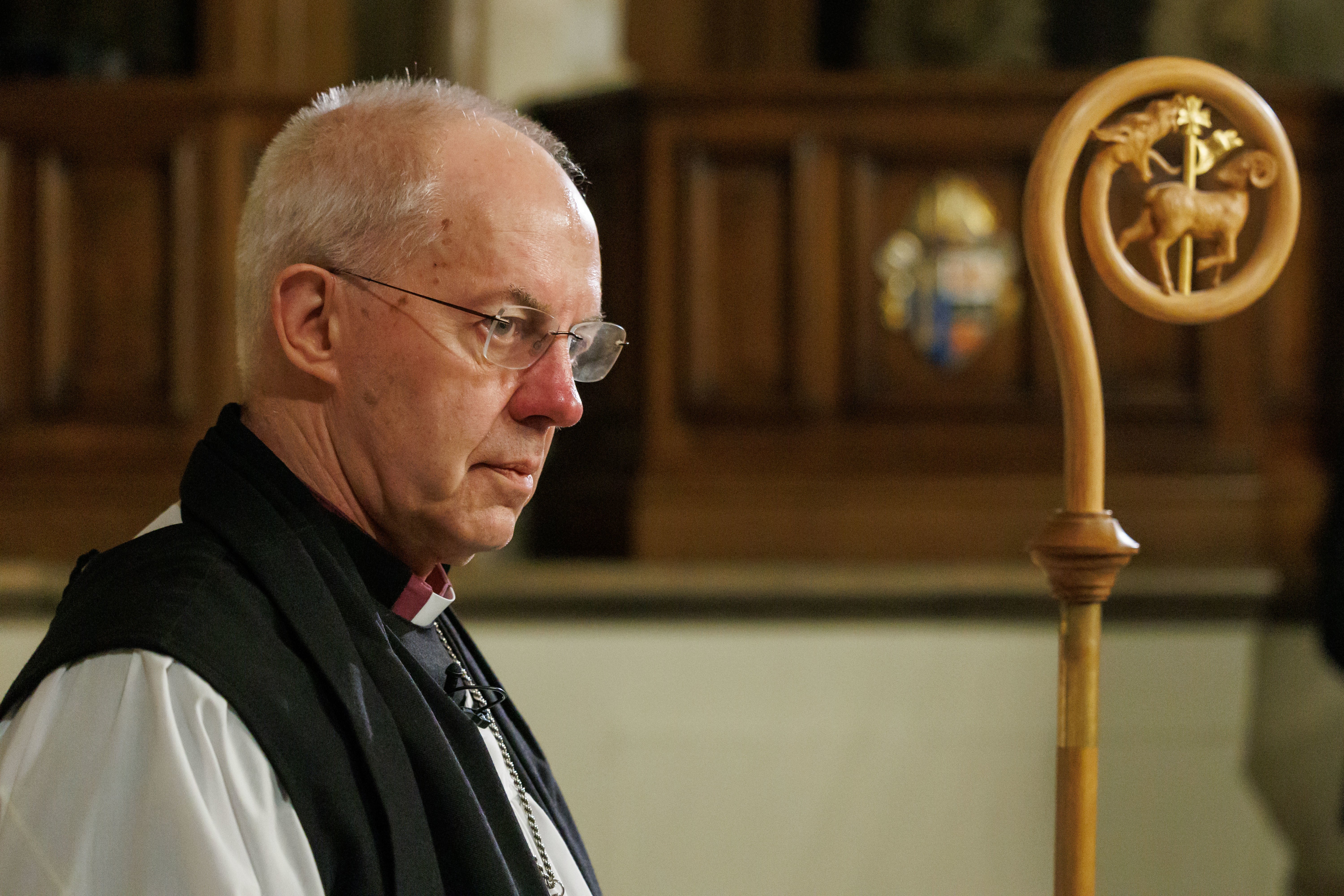 Justin Welby, pictured on his last day as archbishop of Canterbury in January