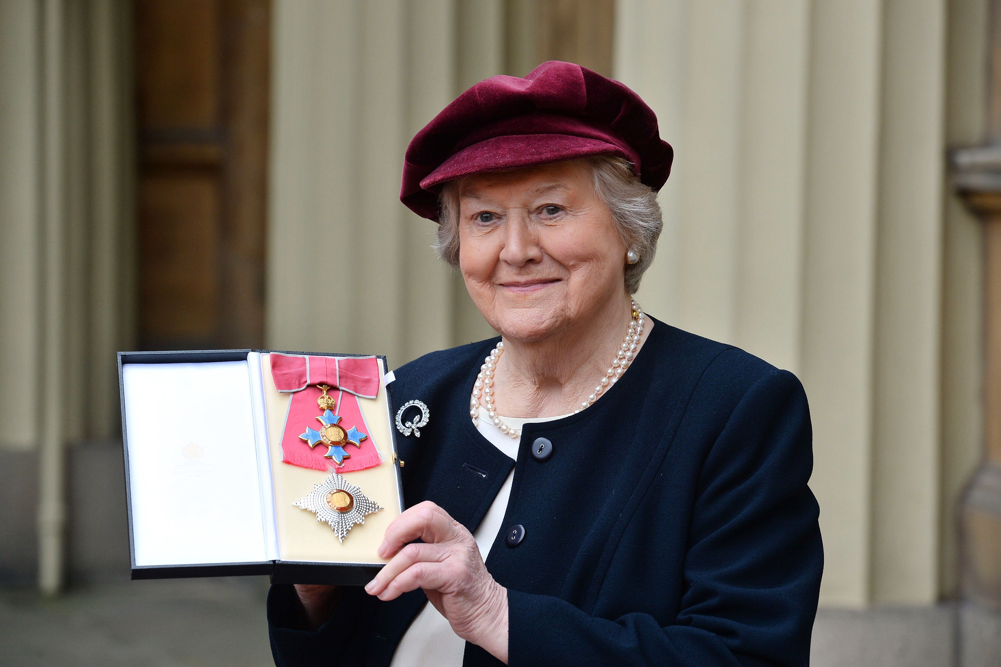 Patricia Routledge after being made a Dame for services to the theatre and charity during an investiture ceremony at Buckingham Palace in London.
