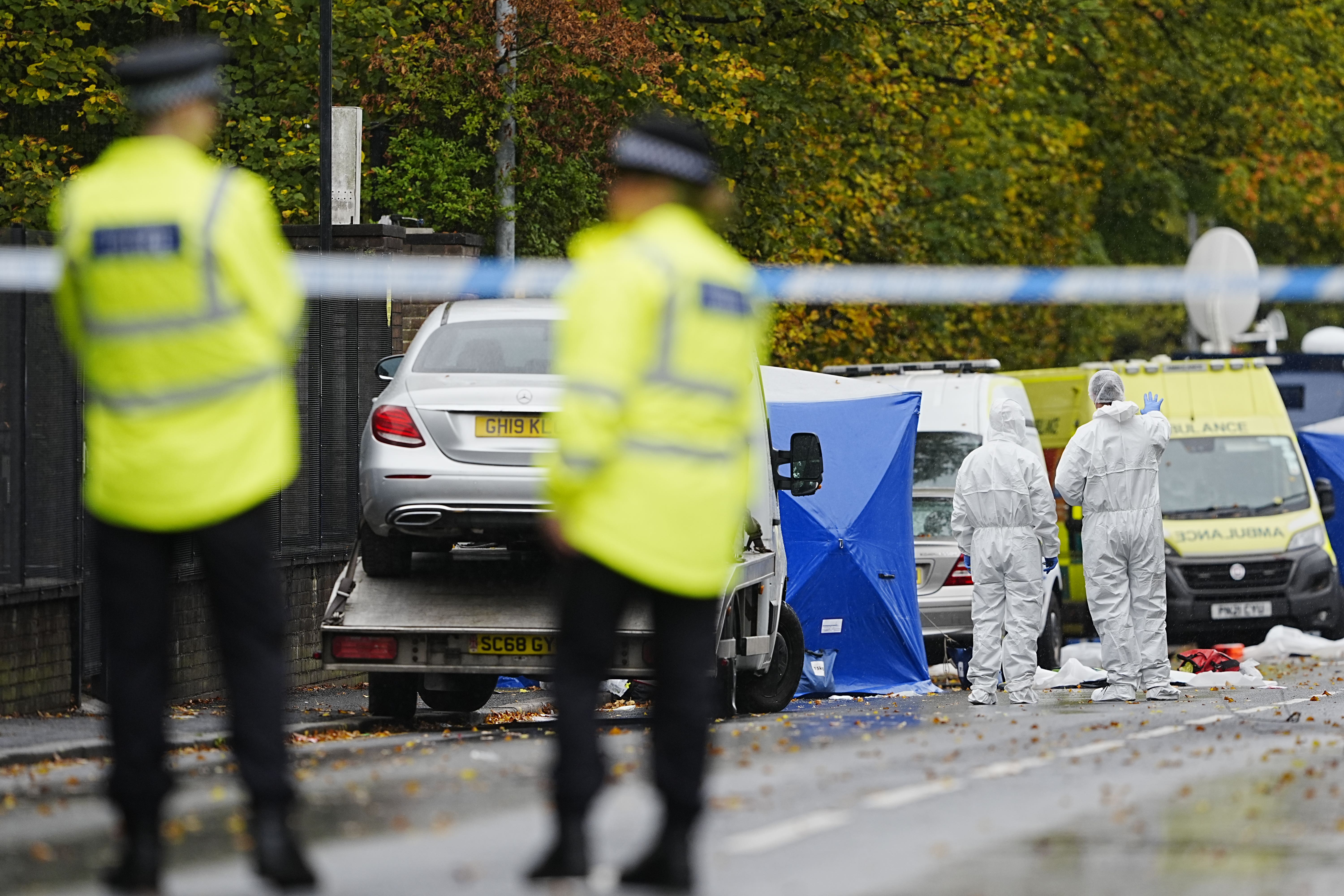 Police are continuing to investigate the terror attack at the Heaton Park Hebrew Congregation Synagogue in Crumpsall, Manchester (Peter Byrne/PA)