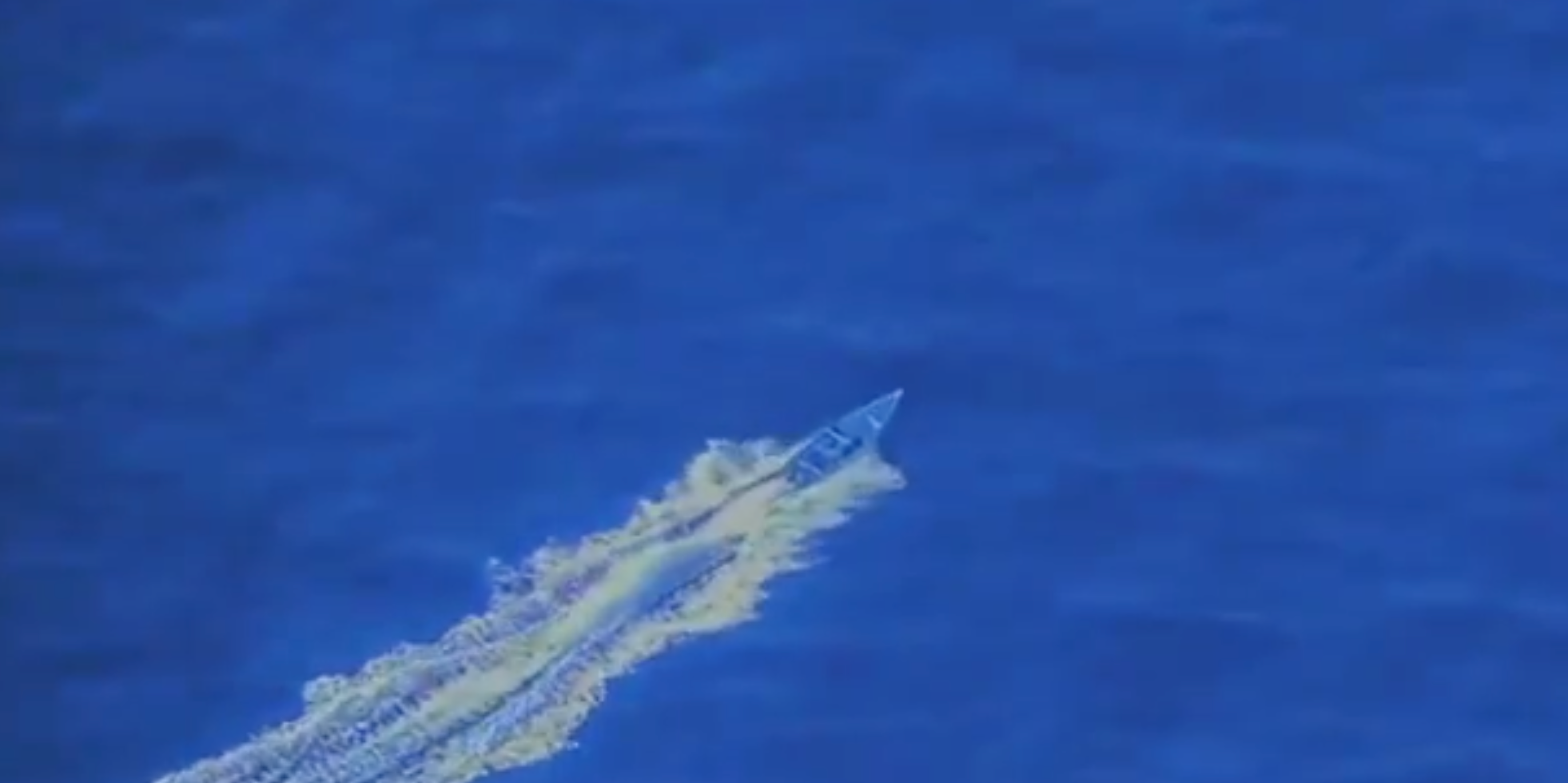 A screenshot of a video posted by Defense Secretary Pete Hegseth shows an alleged drug boat blown up by U.S. forces off the coast of Venezuela October 3