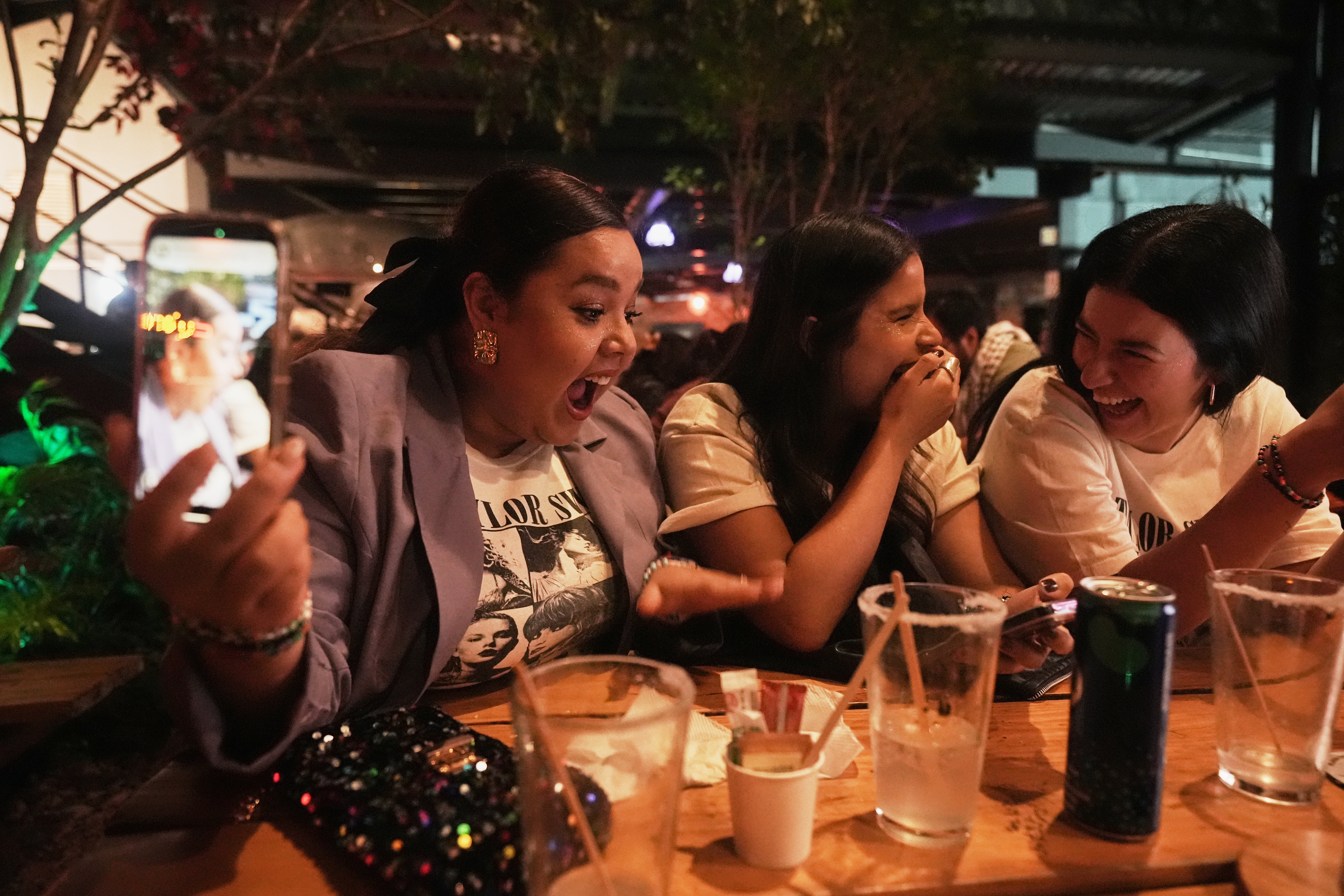 Fans gather to celebrate the release of Swift's new album in Mexico City