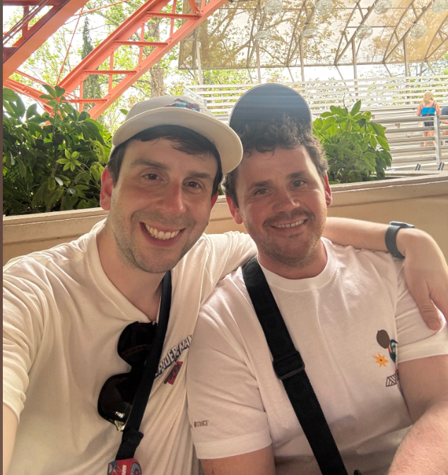 Thomas Maltezos (left) and Brandon O'Brien, Nancy Bass Wyden's former assistant. She is now suing Maltezos to recoup what she claims O'Brien stole from her before he died by suicide earlier this year