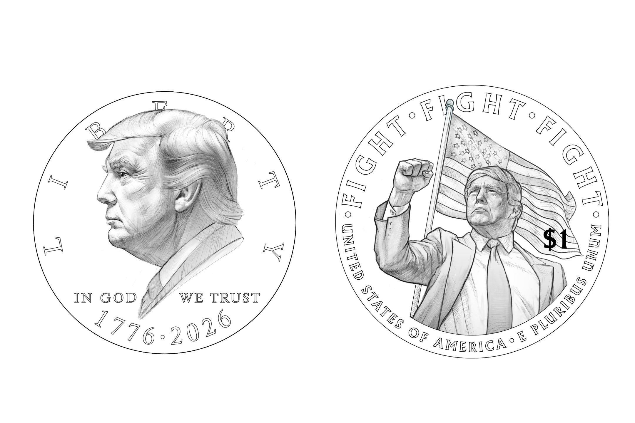 The U.S. Treasury is considering minting a coin that bears President Donald Trump's image to celebrate America's 250th anniversary