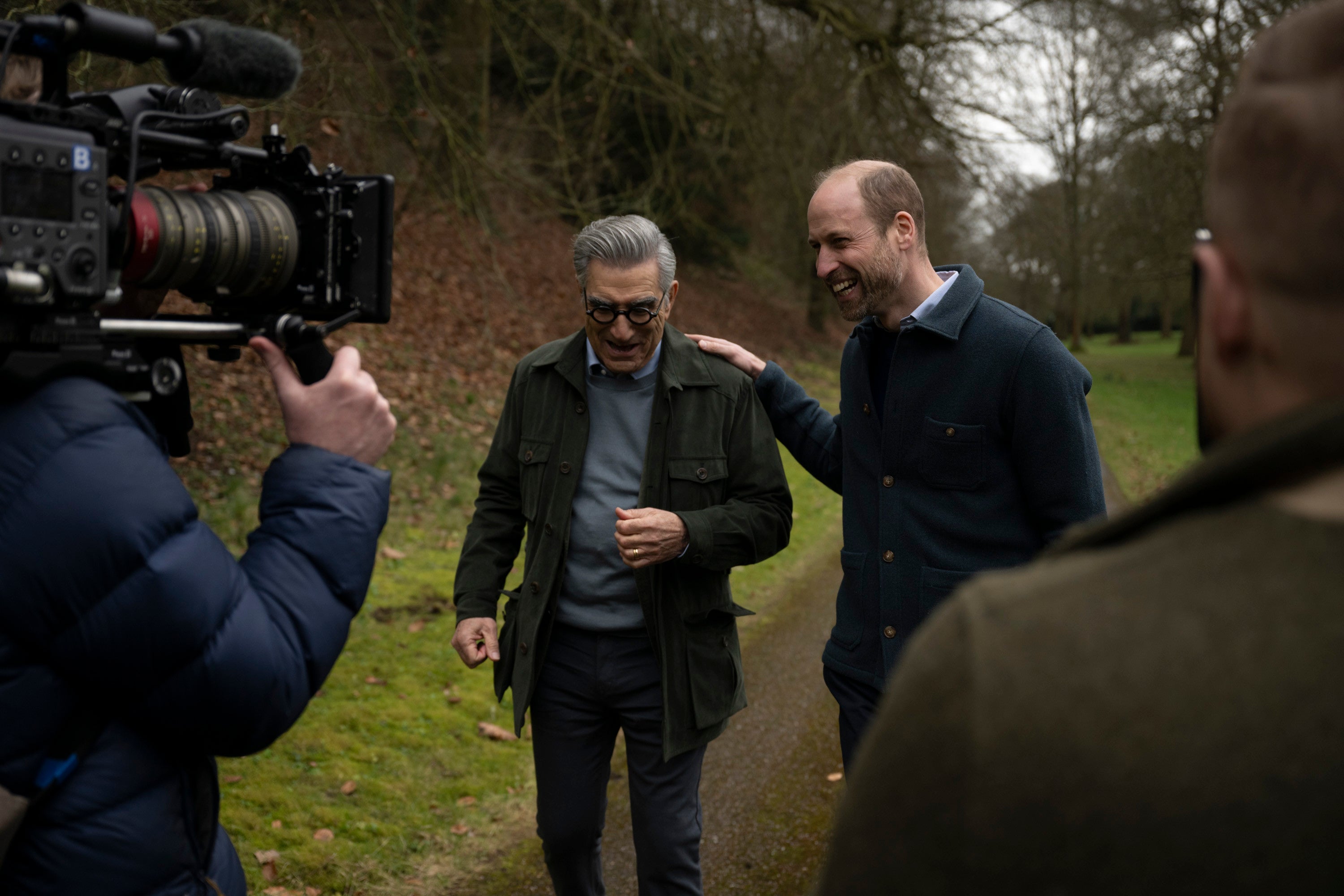 William and Levy being filmed for ‘The Reluctant Traveller’