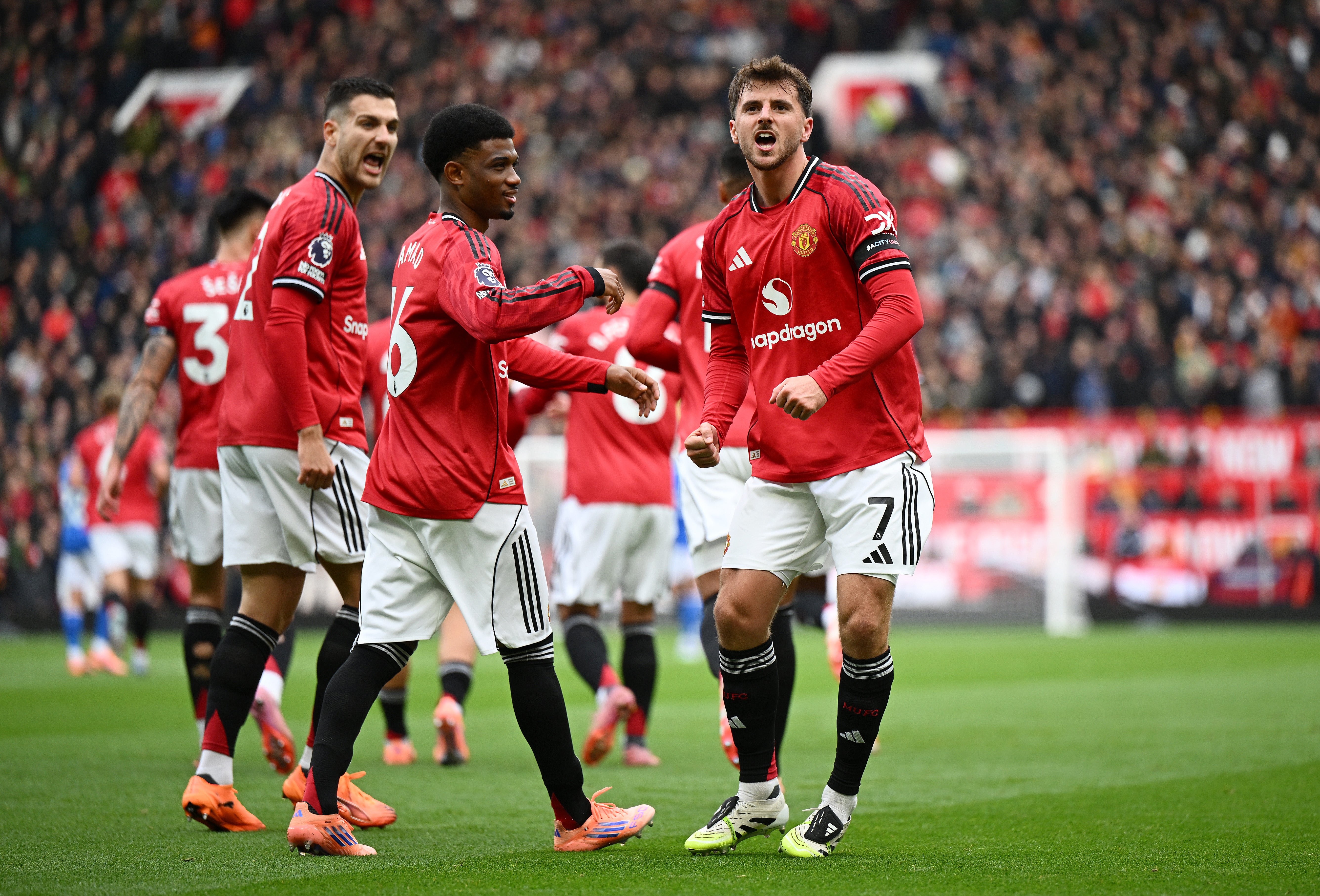 Mount’s goal on Saturday was his first for United in a Premier League game at Old Trafford