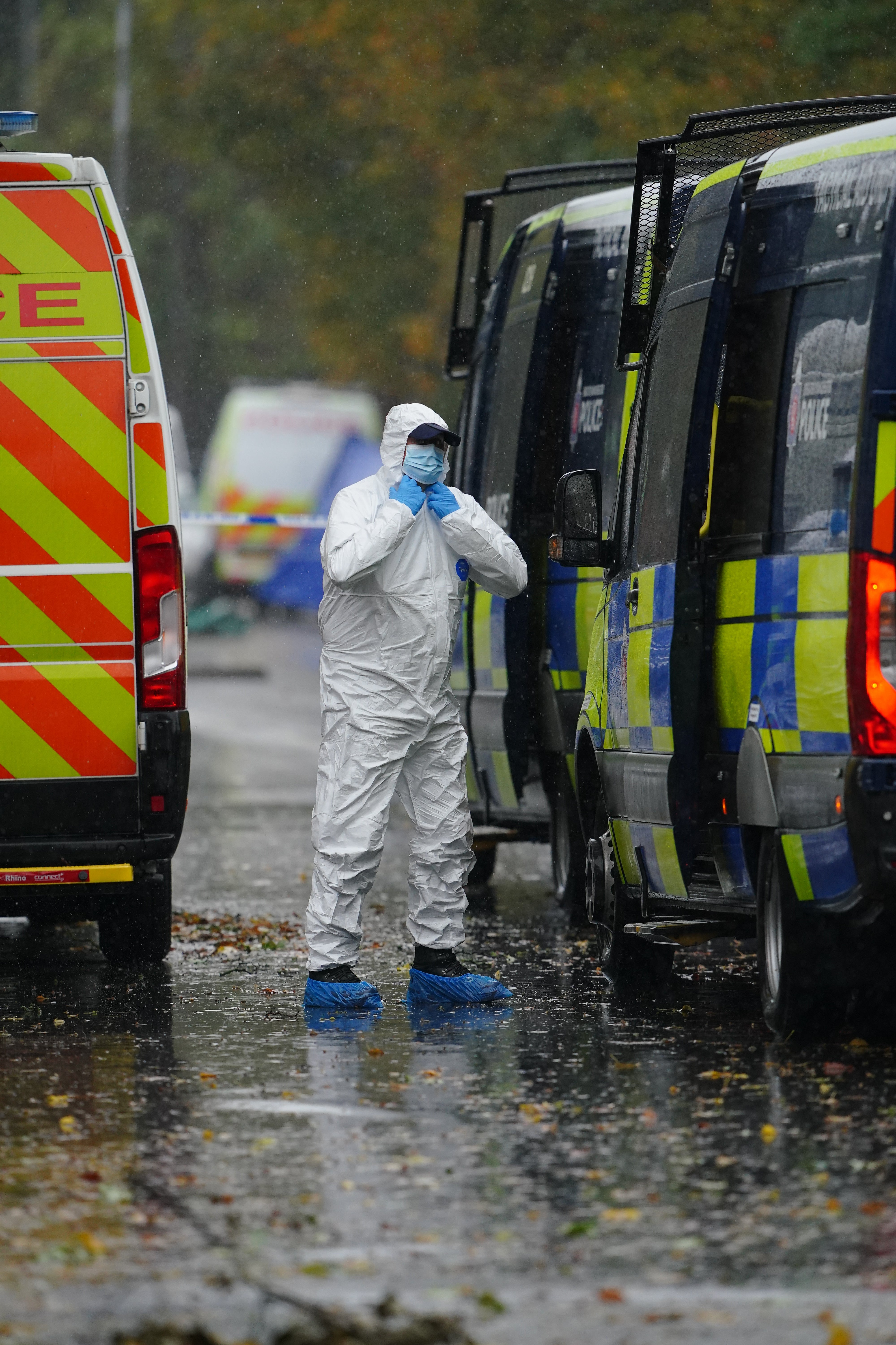 Investigations continue at the scene of the synagogue