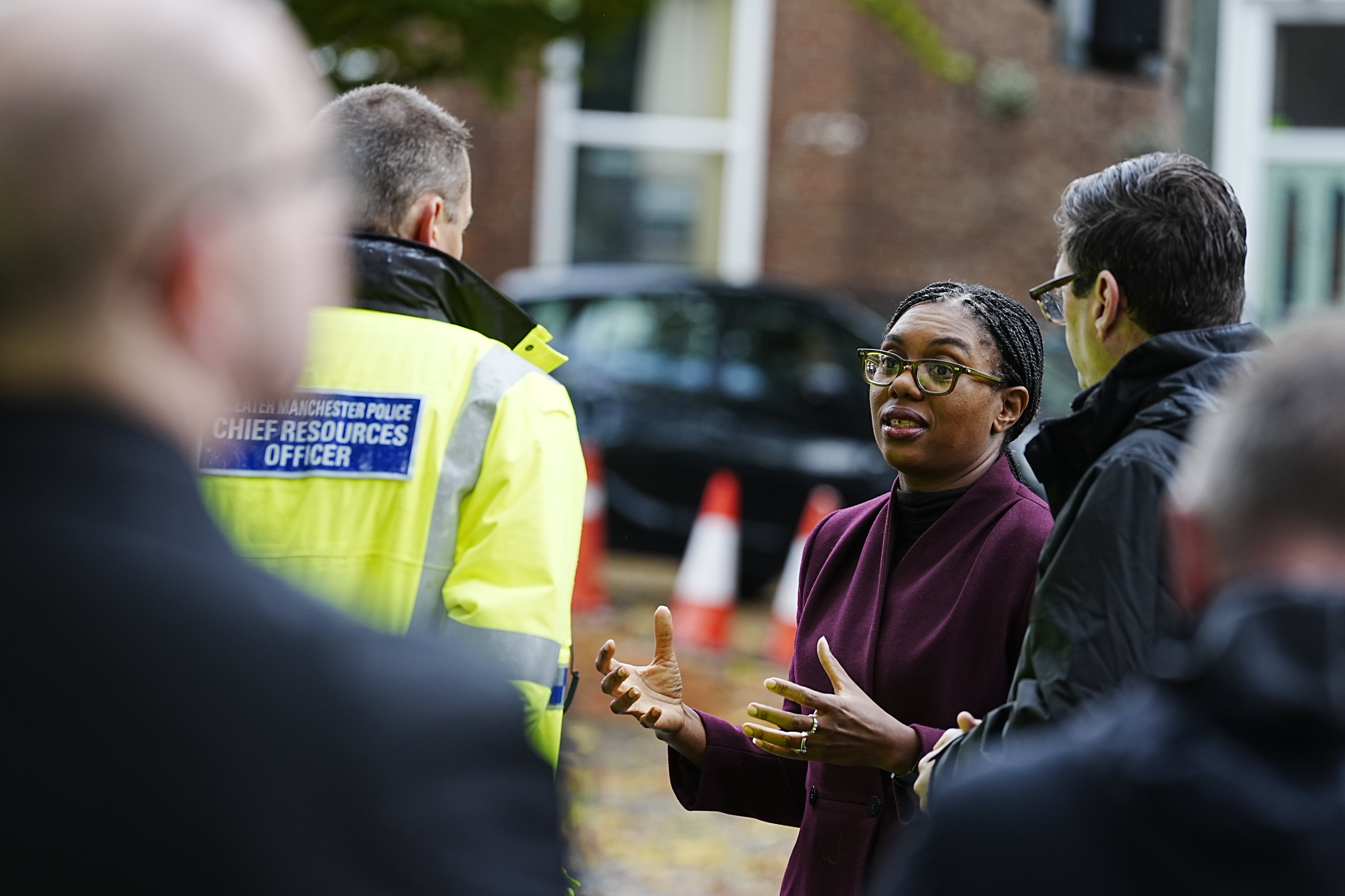 Conservative Party leader Kemi Badenoch visited Heaton Park Hebrew Congregation synagogue on Saturday (Peter Byrne/PA)