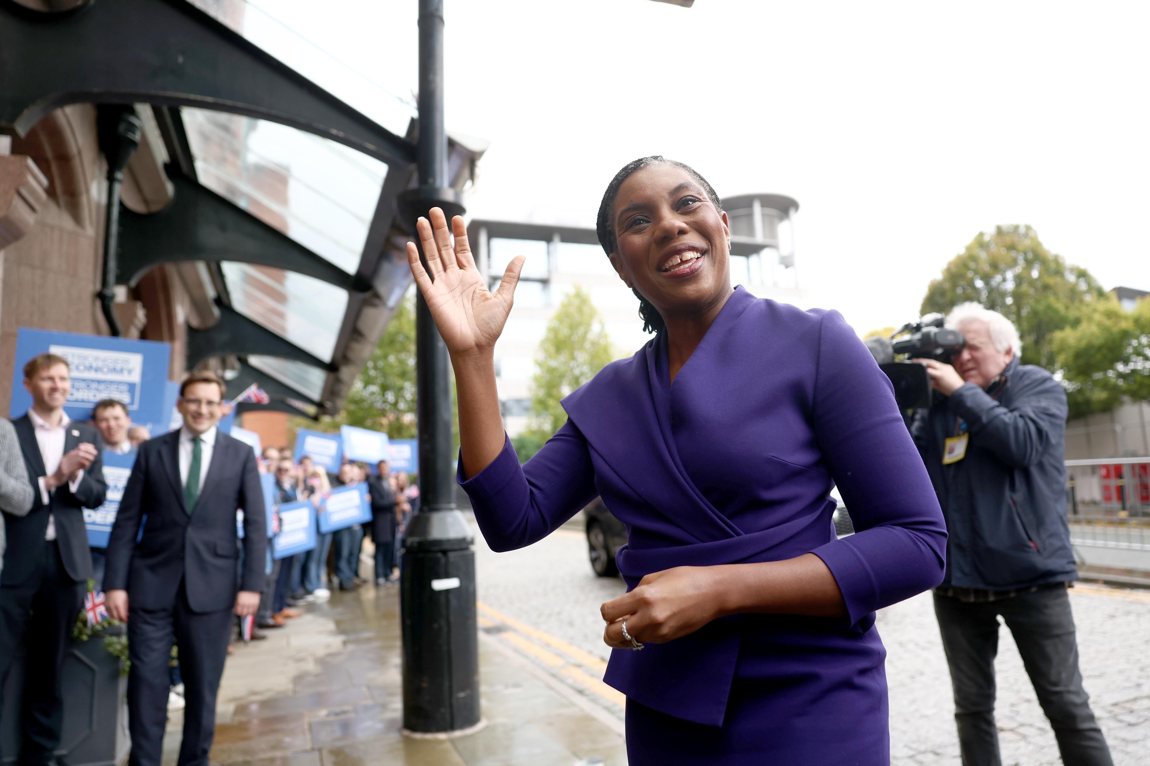 Kemi Badenoch arrives at the Midland Hotel in Manchester (Ryan Jenkinson/PA)