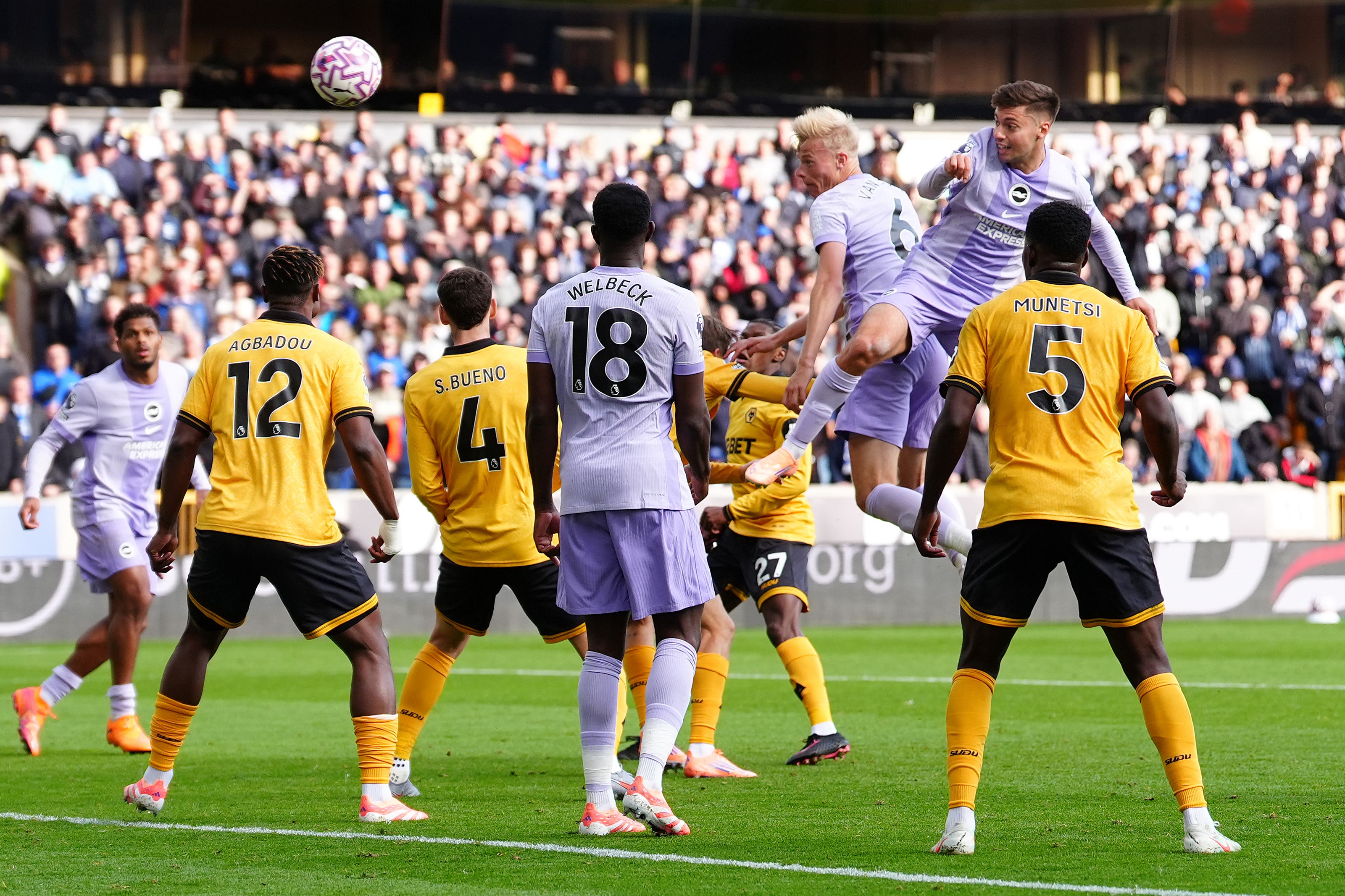 Jan Paul van Hecke scored a late header to deny Wolves (David Davies/PA)