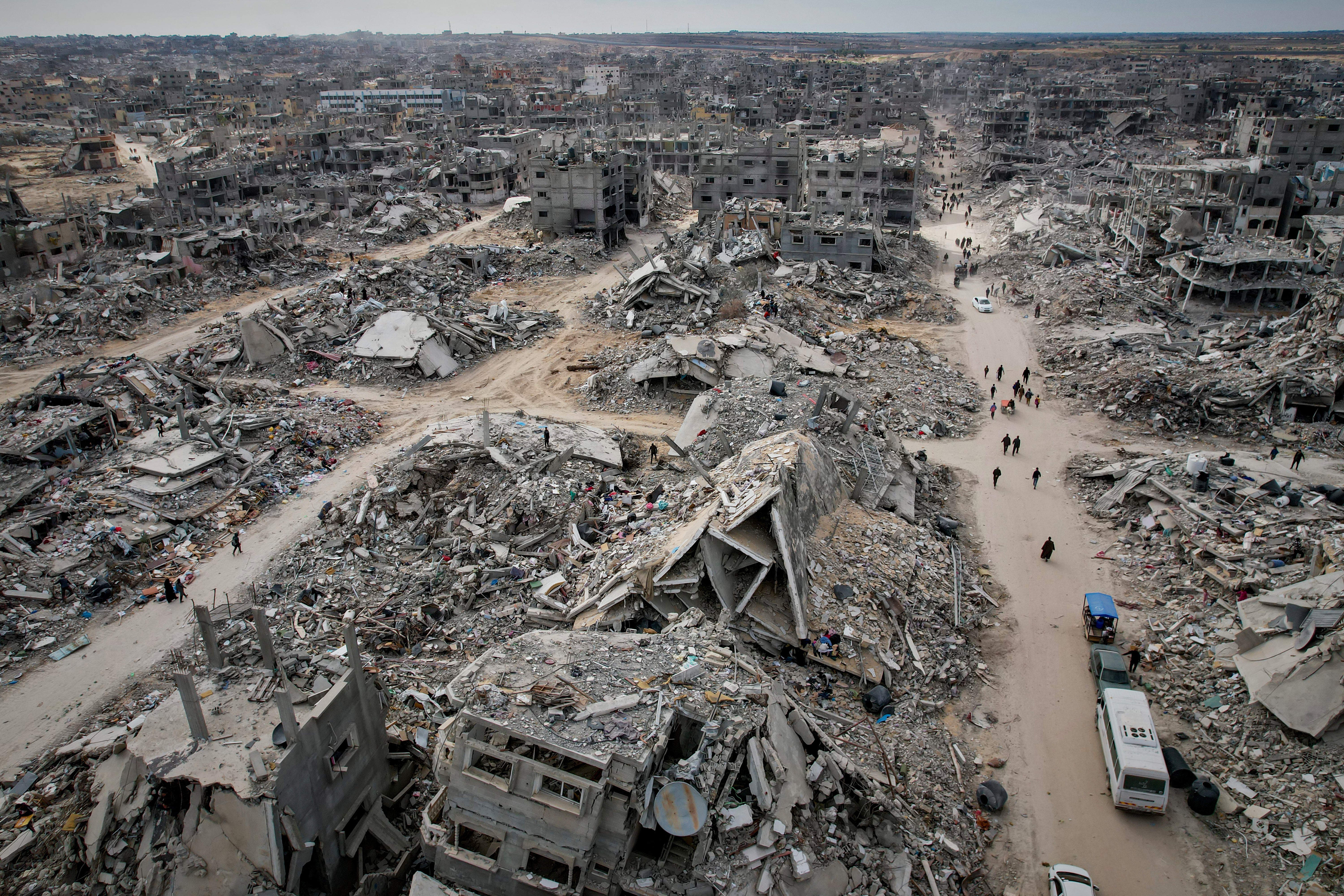 Displaced people in Rafah, southern Gaza