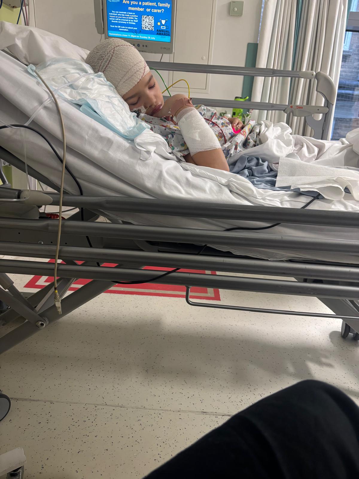 Harrison arrived at Gosh in the middle of the night and was initially taken to intensive care while waiting for a bed on Koala Ward.