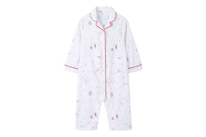 The White Company organic cotton 12 Days of Christmas sleepsuit