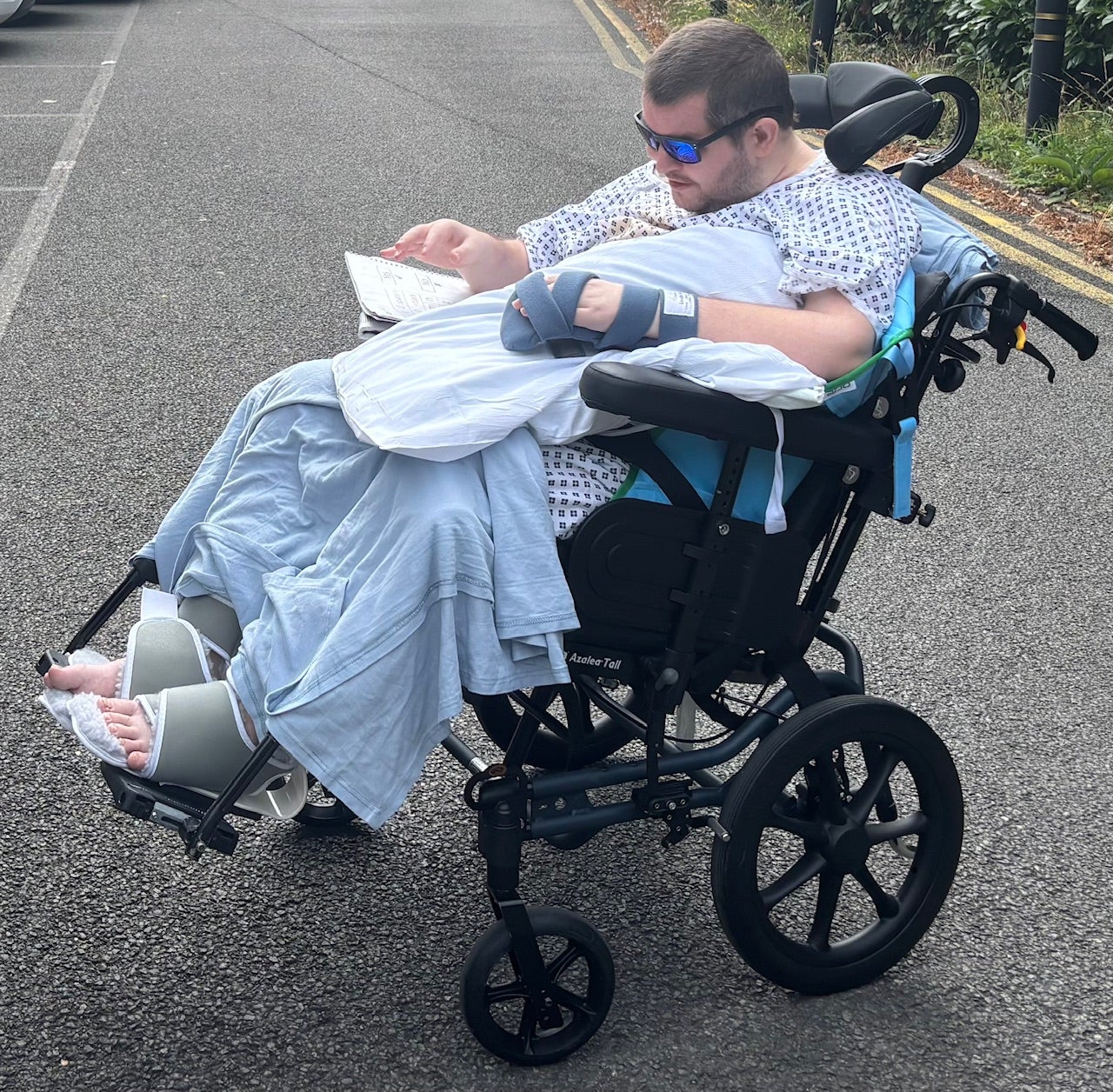 Currently, Martin can only communicate with a cumbersome pad of paper by pointing at words