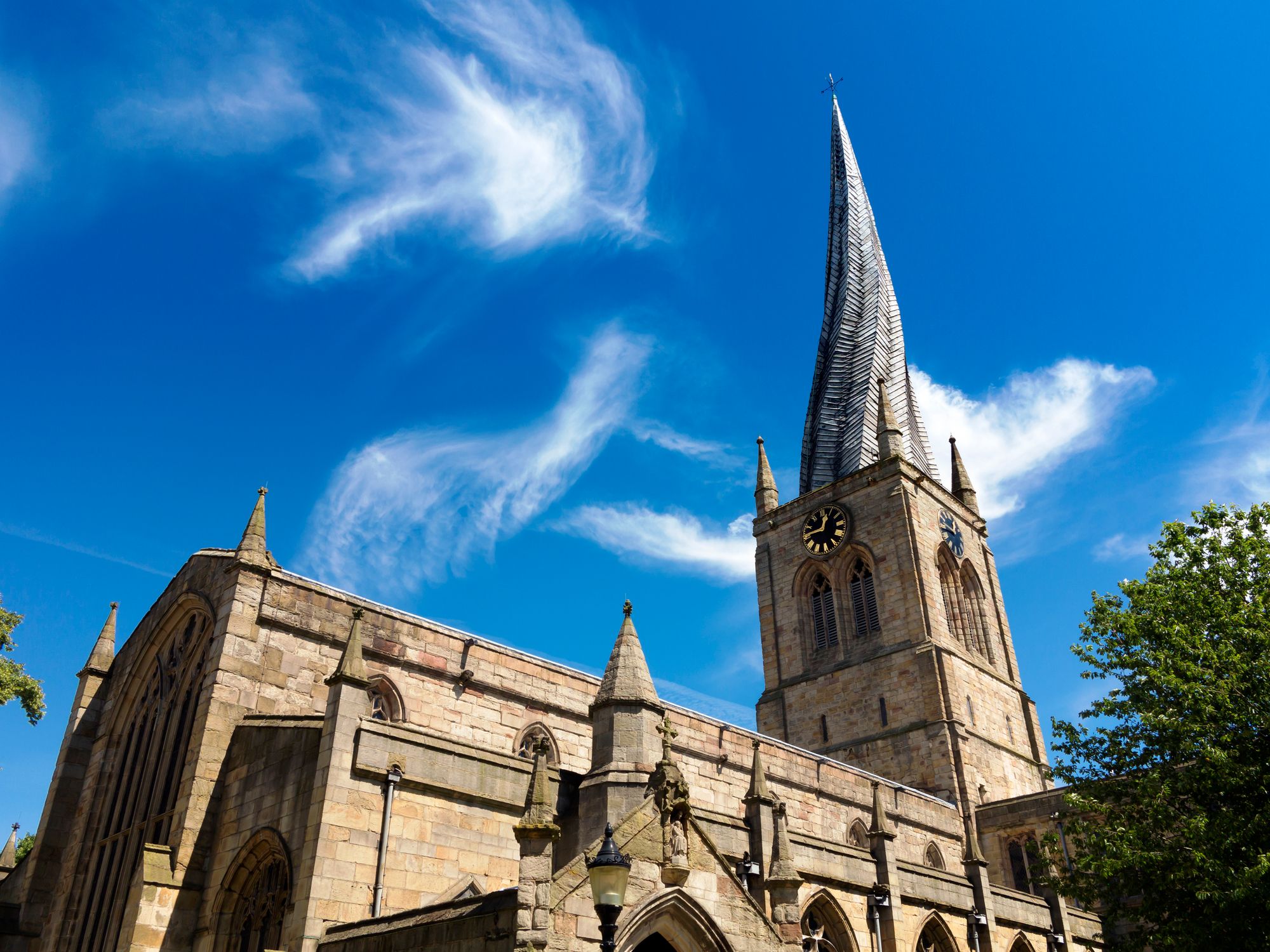 The Church of St Mary and All Saints is known for its crooked spire